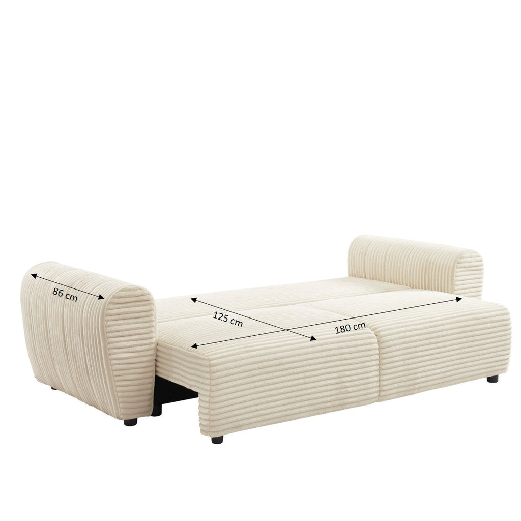 LOIC Fabric Straight Sofa – Beige