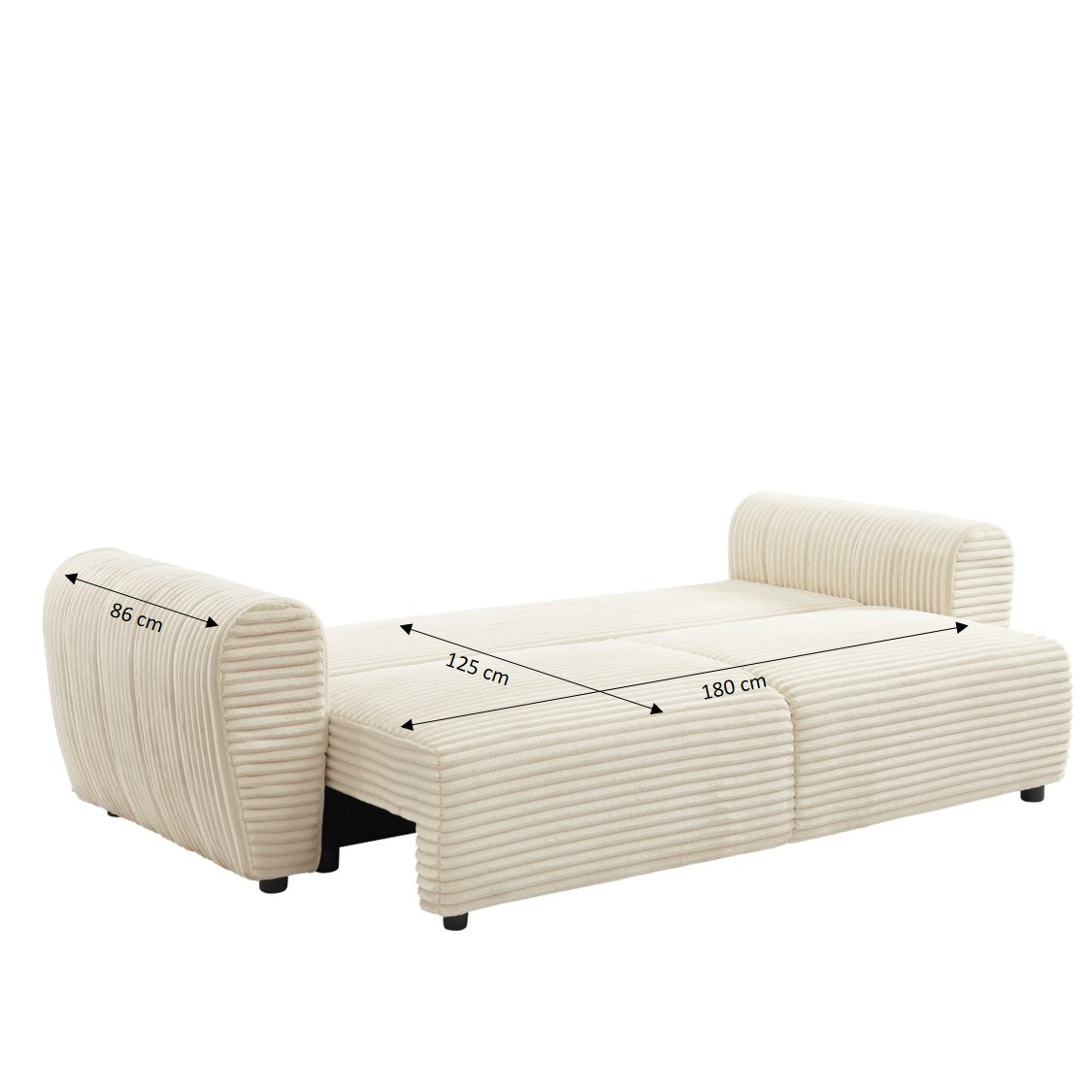 LOIC Fabric Straight Sofa – Beige