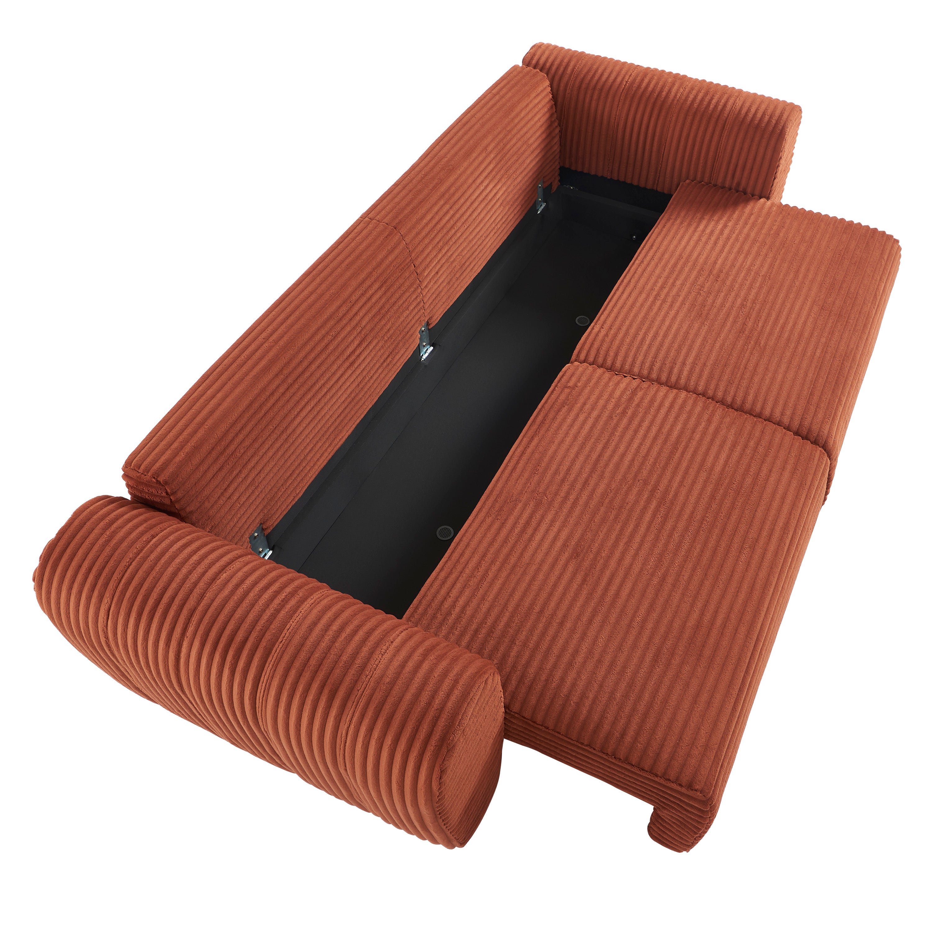 LOIC 3-Seater Convertible Sofa - Terracotta
