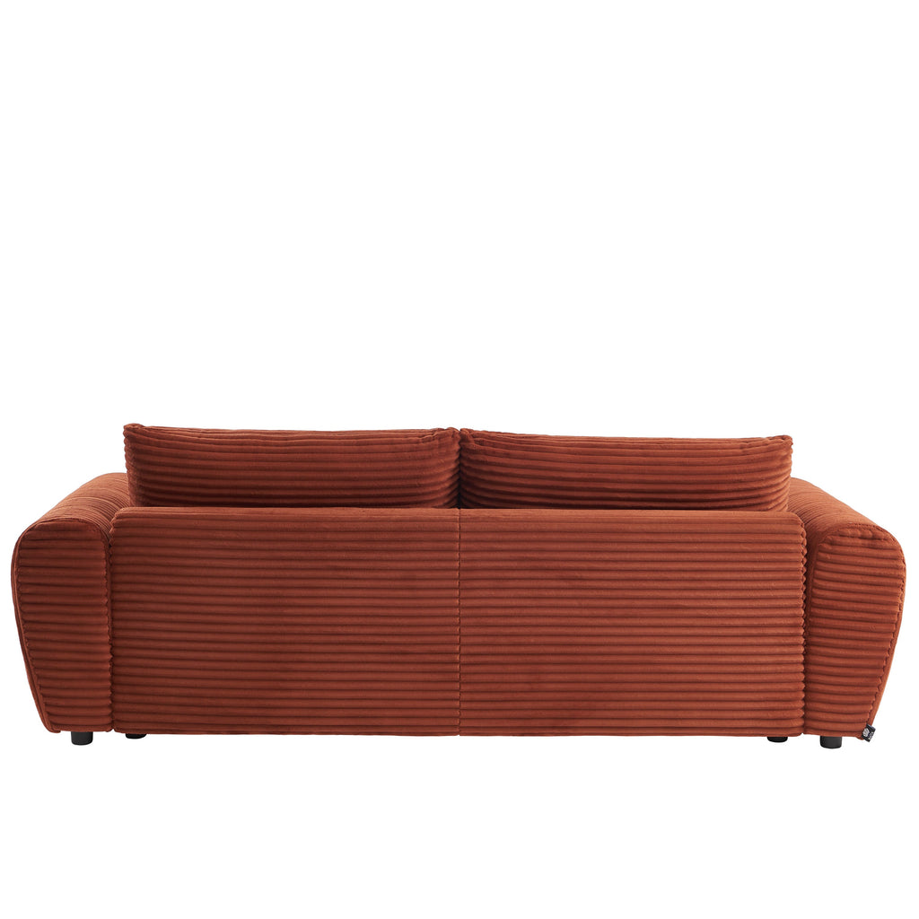 LOIC 3-Seater Convertible Sofa - Terracotta