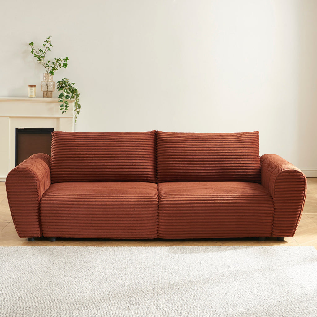 LOIC 3-Seater Convertible Sofa - Terracotta