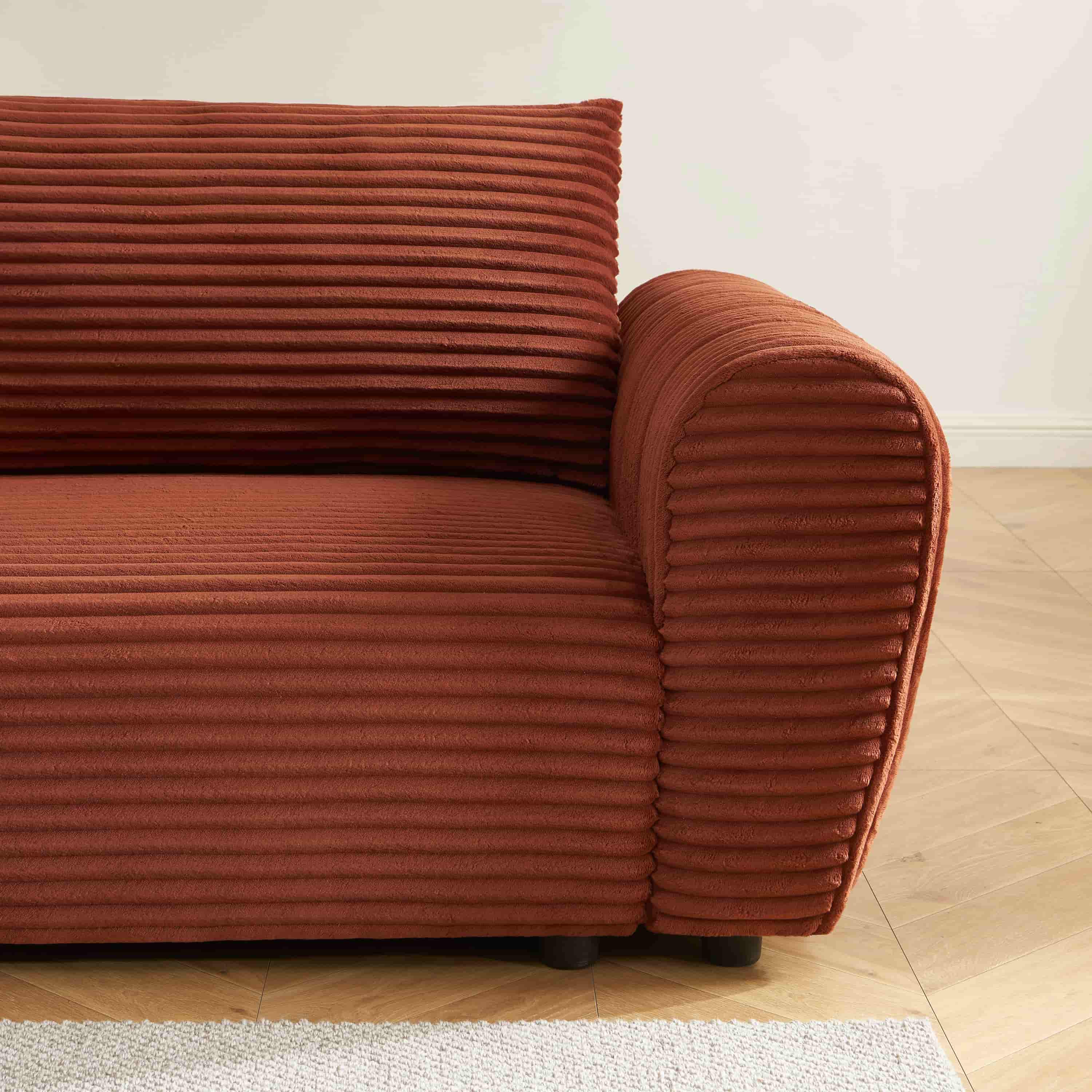 LOIC 3-Seater Convertible Sofa - Terracotta
