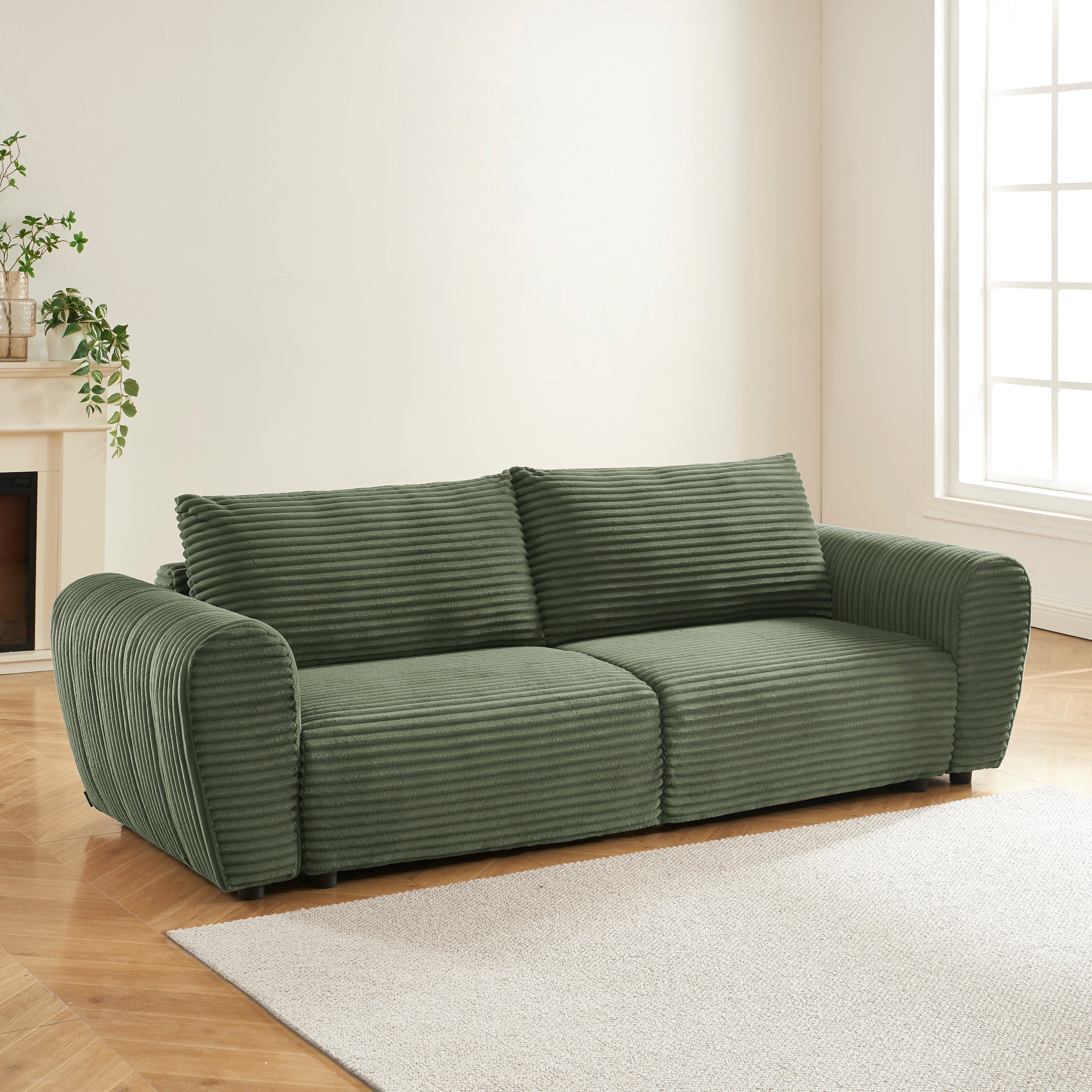 LOIC 3-Seater Convertible Sofa - Green