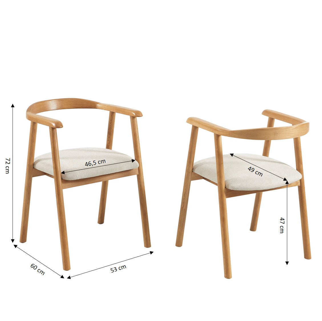 LORENZ Dining Chair Set - Light Wood
