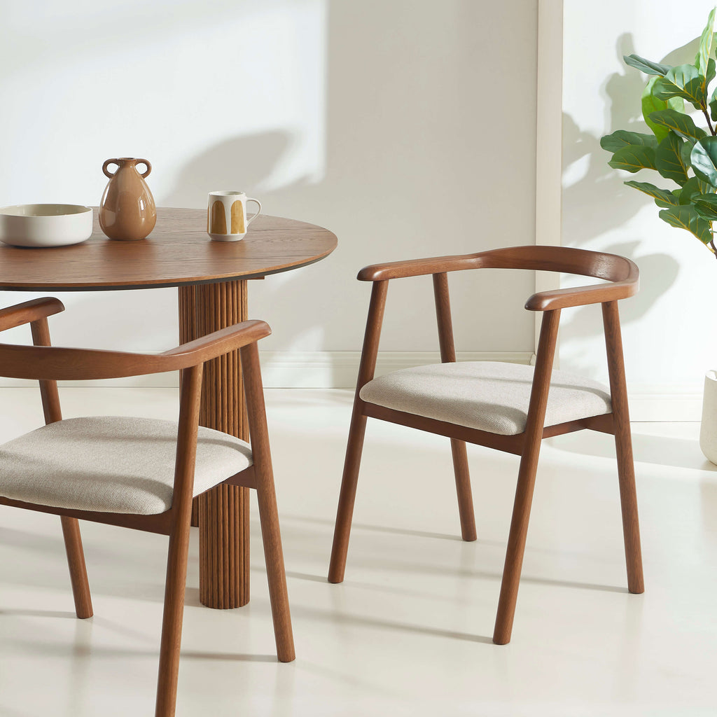 LORENZ Dining Chair Set - Dark Wood