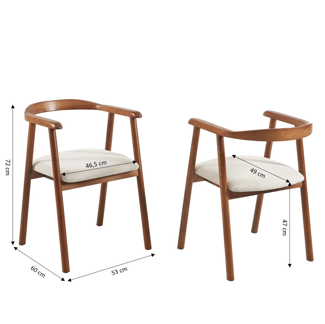 LORENZ Dining Chair Set - Dark Wood