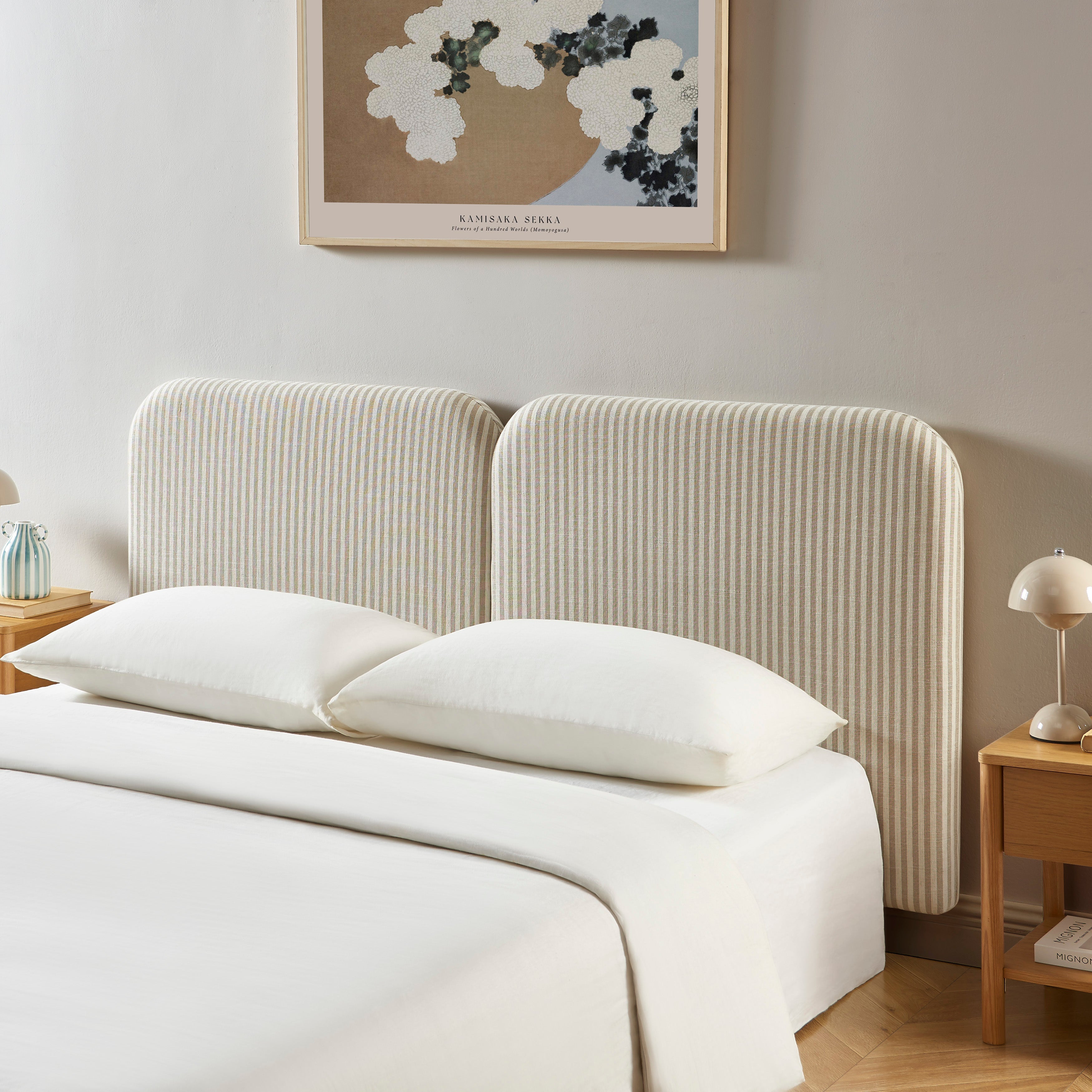 LOUISON Upholstered Bed Headboard – Beige