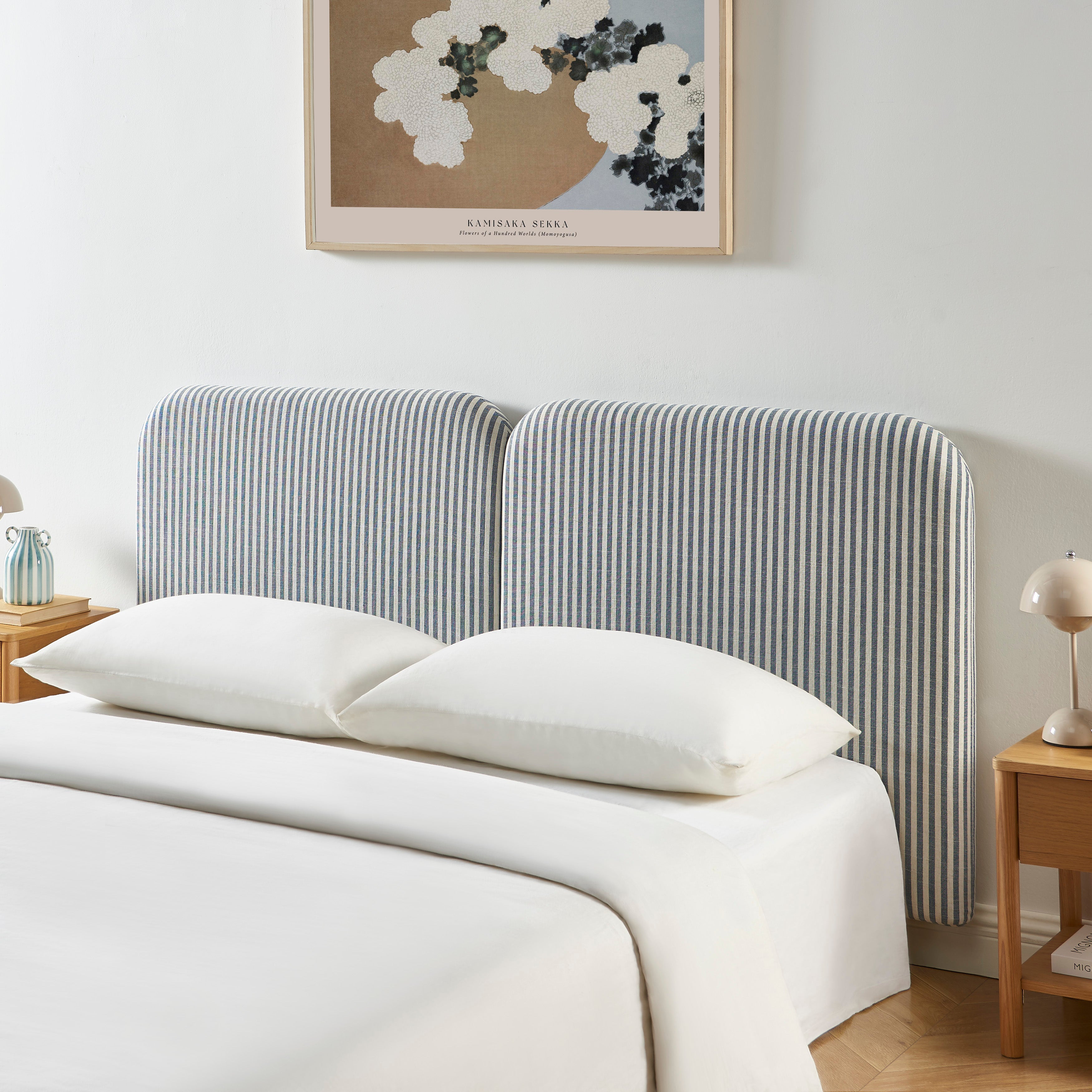 LOUISON Upholstered Bed Headboard – Blue