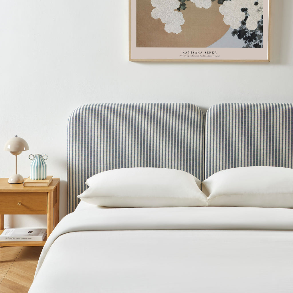 LOUISON Upholstered Bed Headboard – Blue