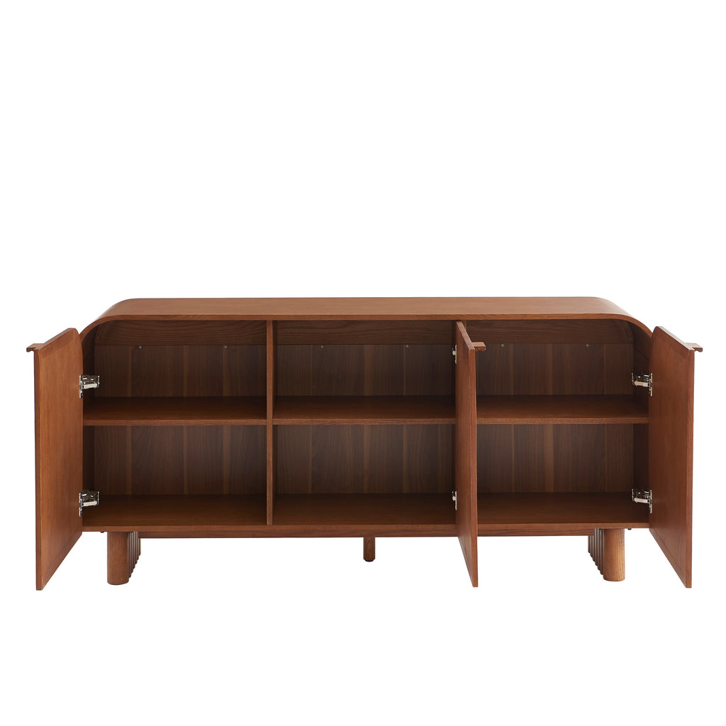 LUA Ash Veneer and Rattan Cane Highboard