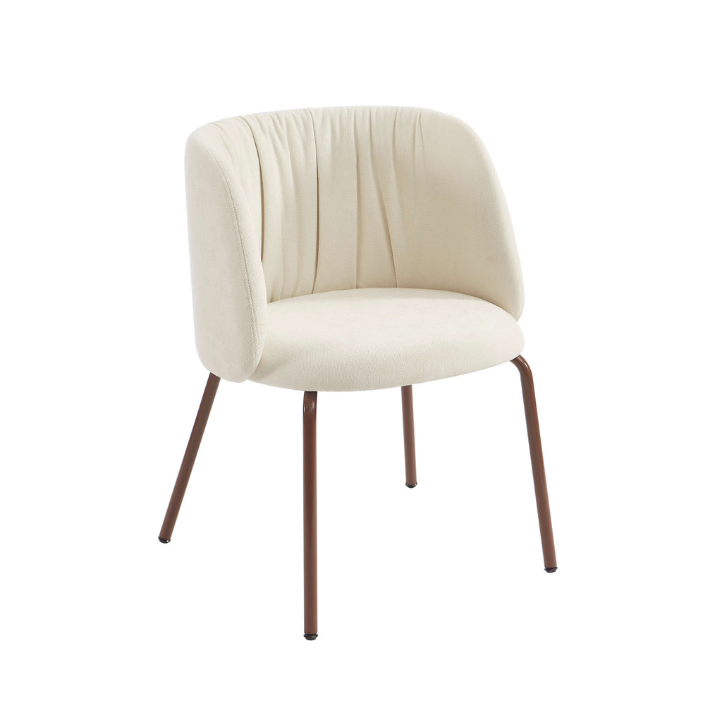 LUISA Dining Chair Chenille - White