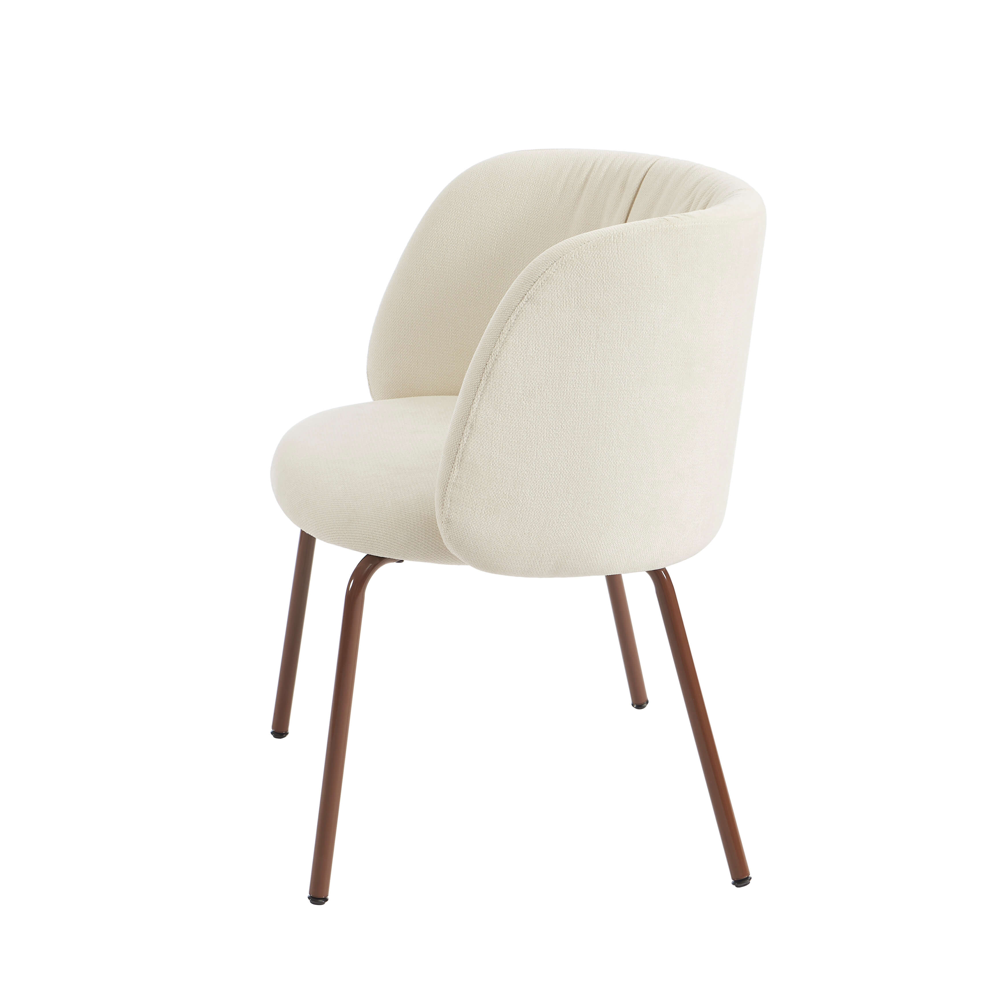 LUISA Dining Chair Chenille - White