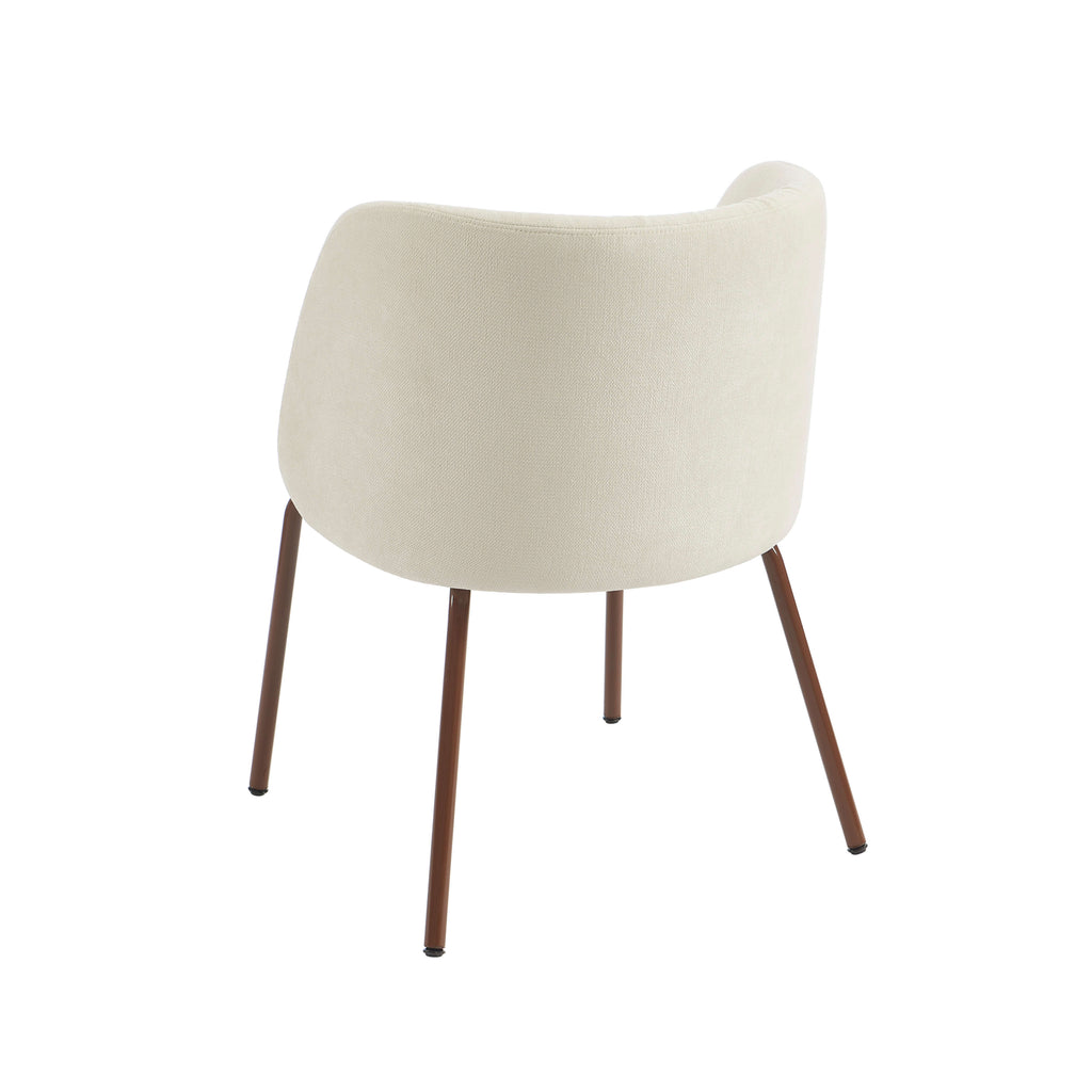 LUISA Dining Chair Chenille - White