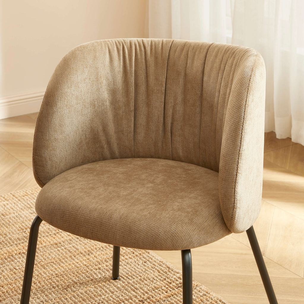 LUISA Dining Chair Chenille - Taupe