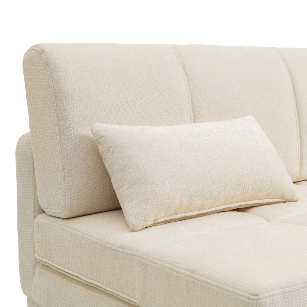 LUMA Upholstered Modular Sofa Bench – Beige
