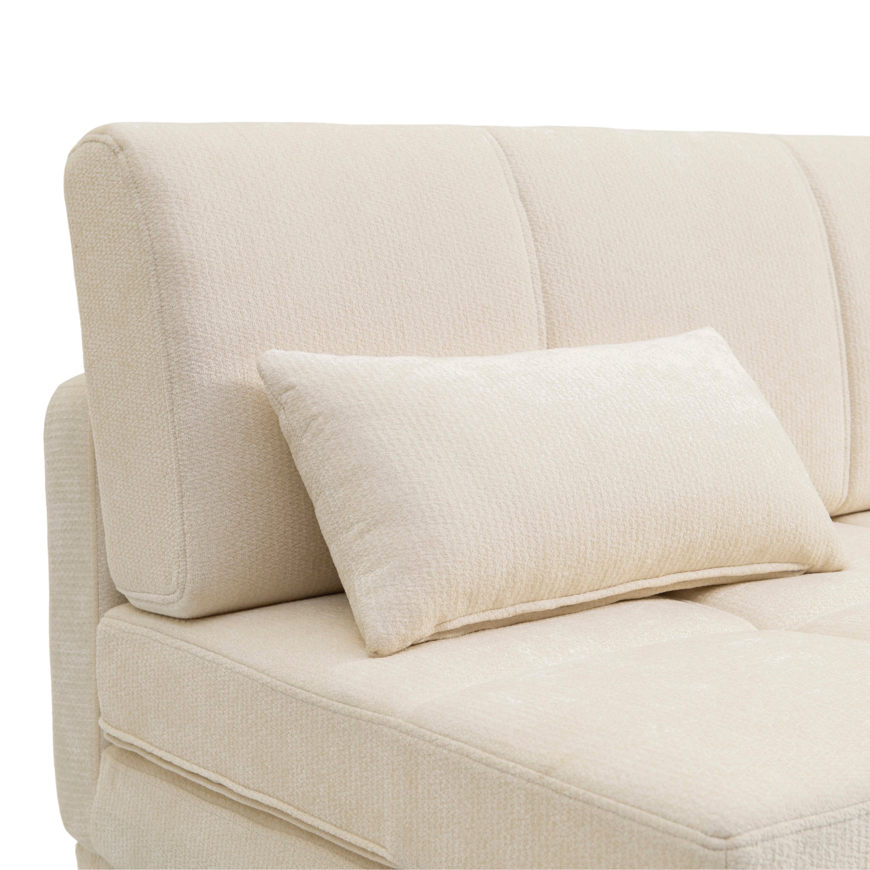LUMA Upholstered Modular Sofa Bench – Beige