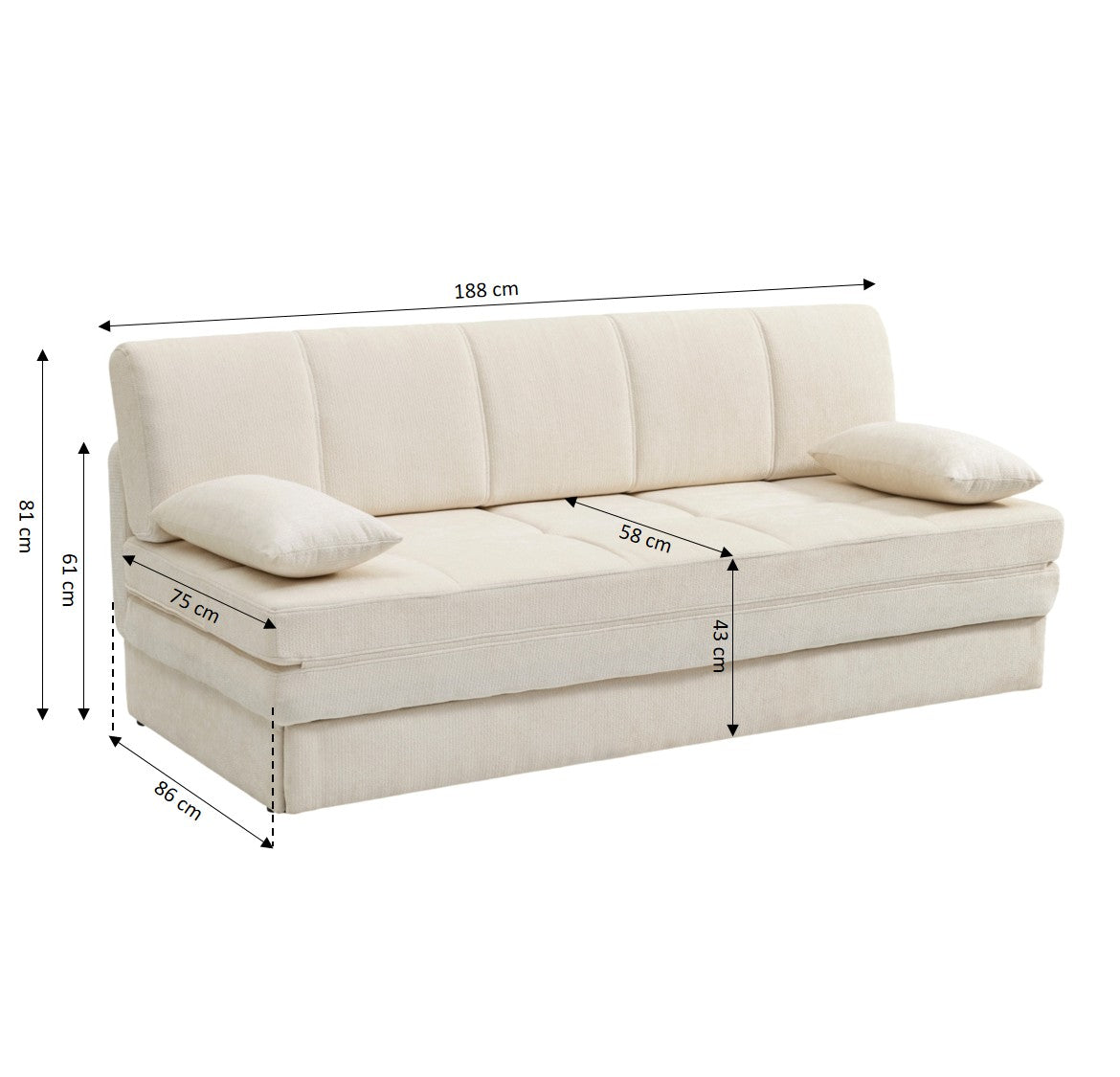 LUMA Upholstered Modular Sofa Bench – Beige