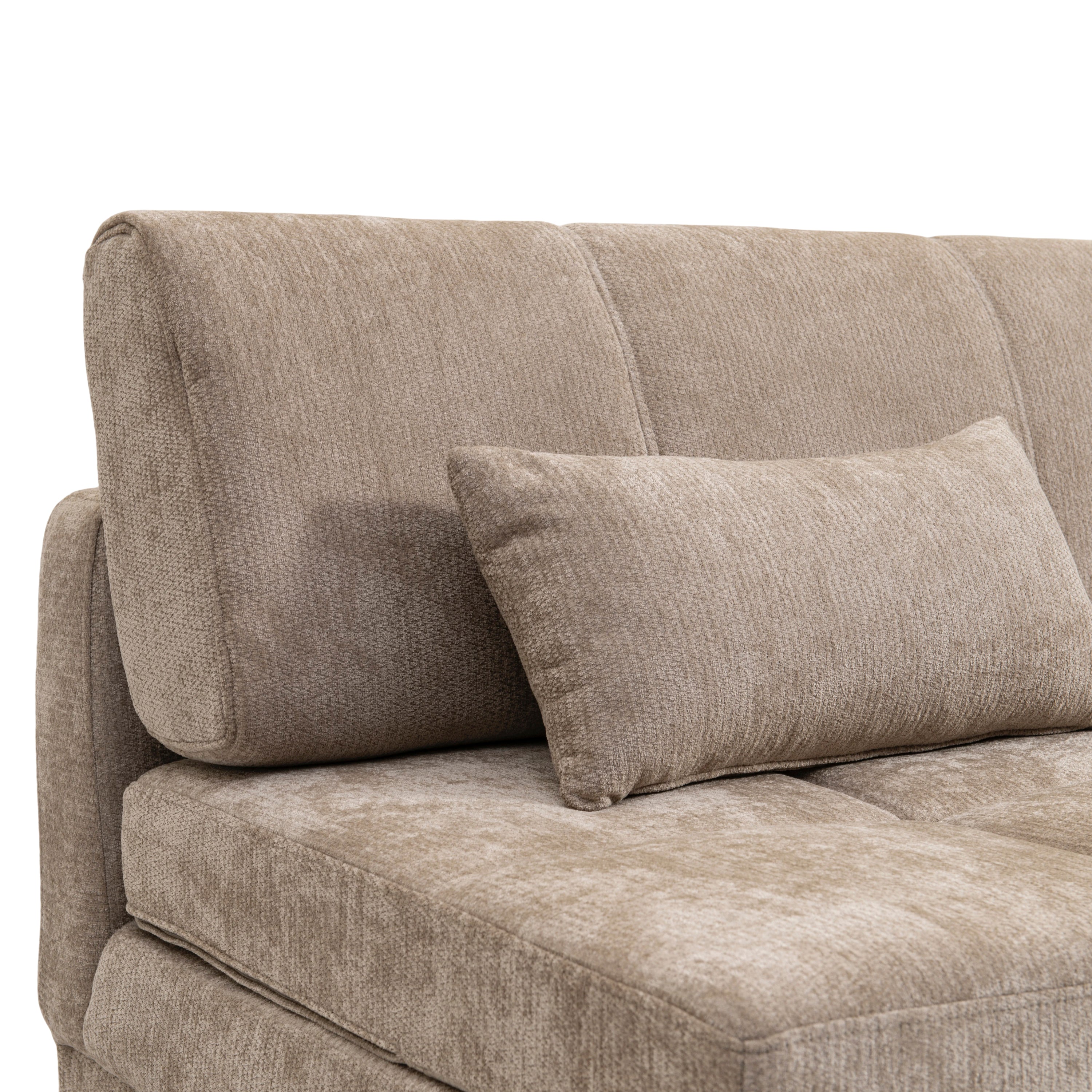 LUMA Upholstered Modular Sofa Bench – Brown