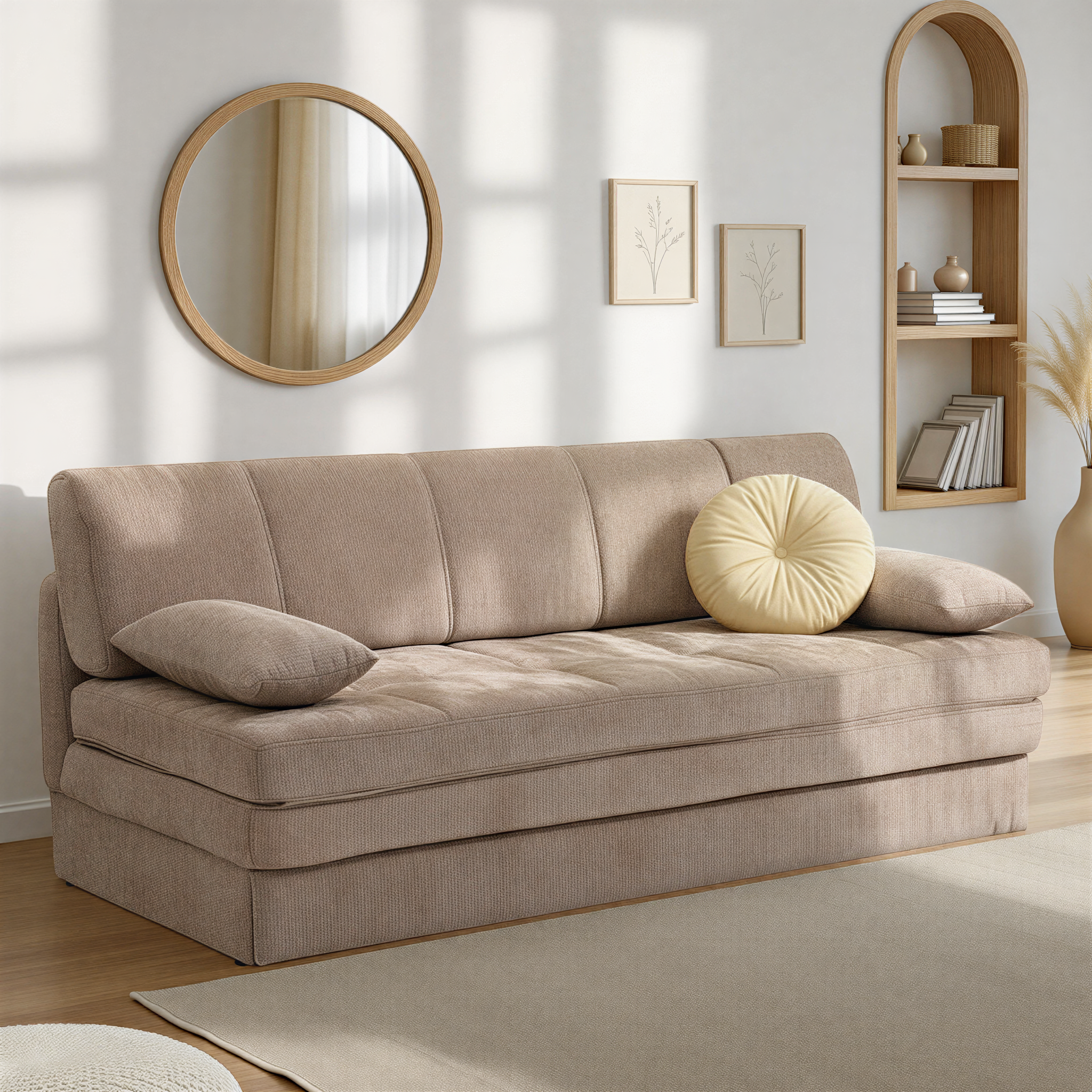 LUMA Upholstered Modular Sofa Bench – Brown