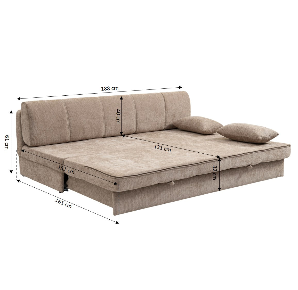 LUMA Upholstered Modular Sofa Bench – Brown