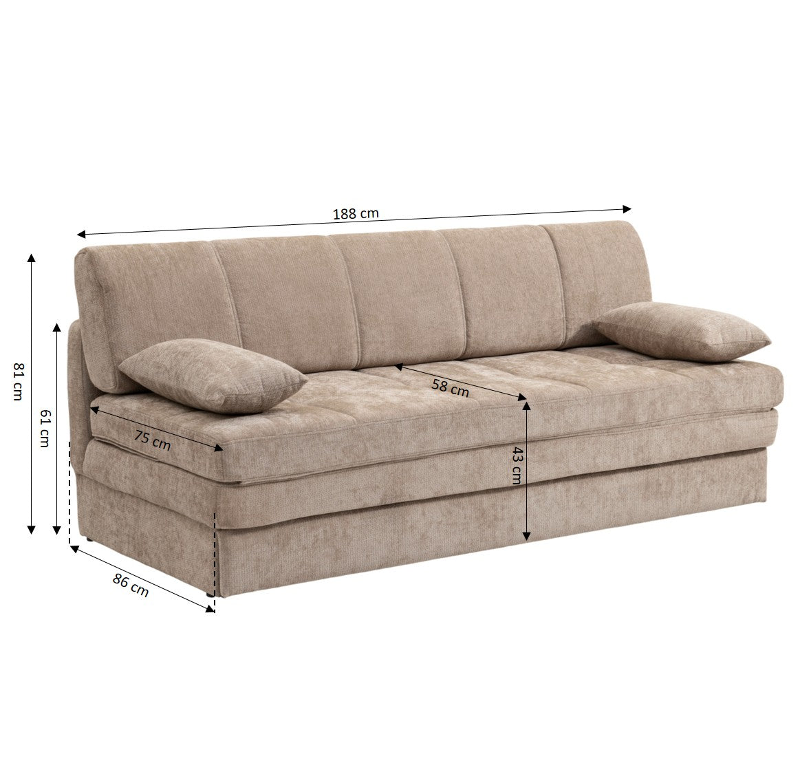 LUMA Upholstered Modular Sofa Bench – Brown
