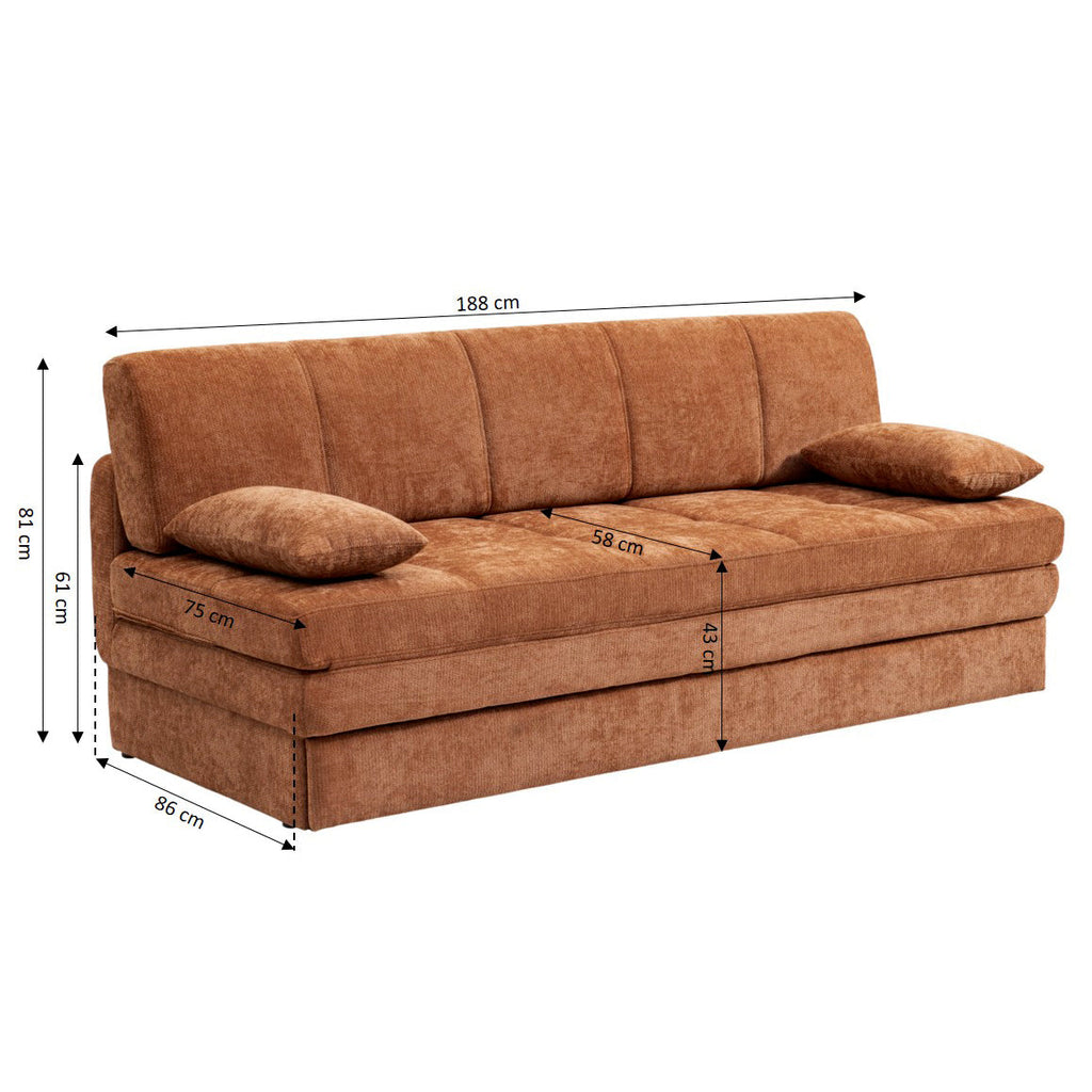 LUMA Upholstered Modular Sofa Bench – Terracotta
