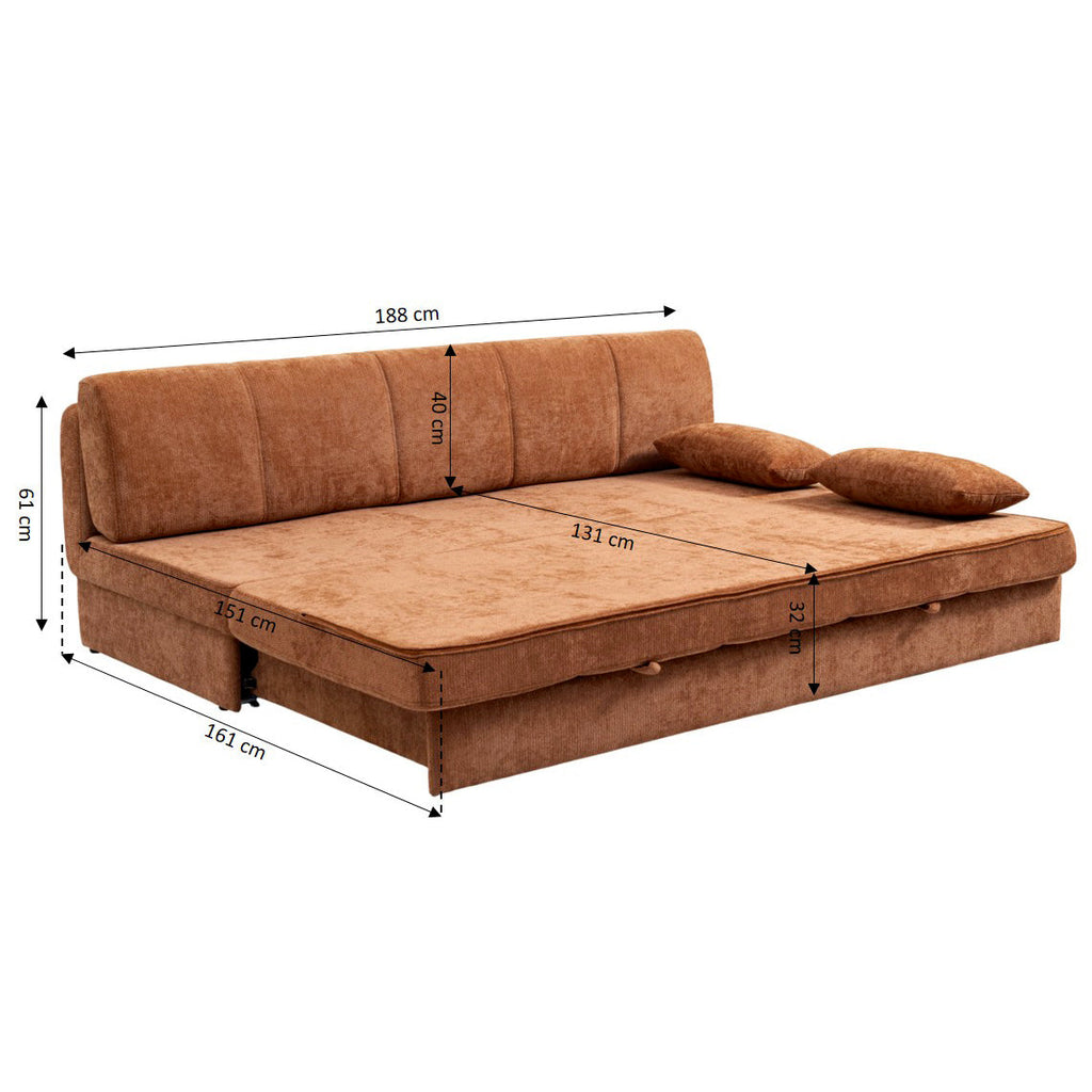 LUMA Upholstered Modular Sofa Bench – Terracotta