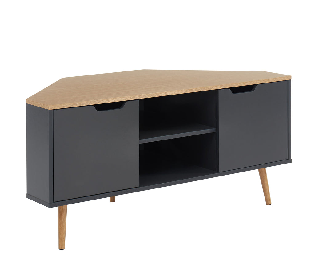 LYNA Corner TV Stand with Open Shelving
