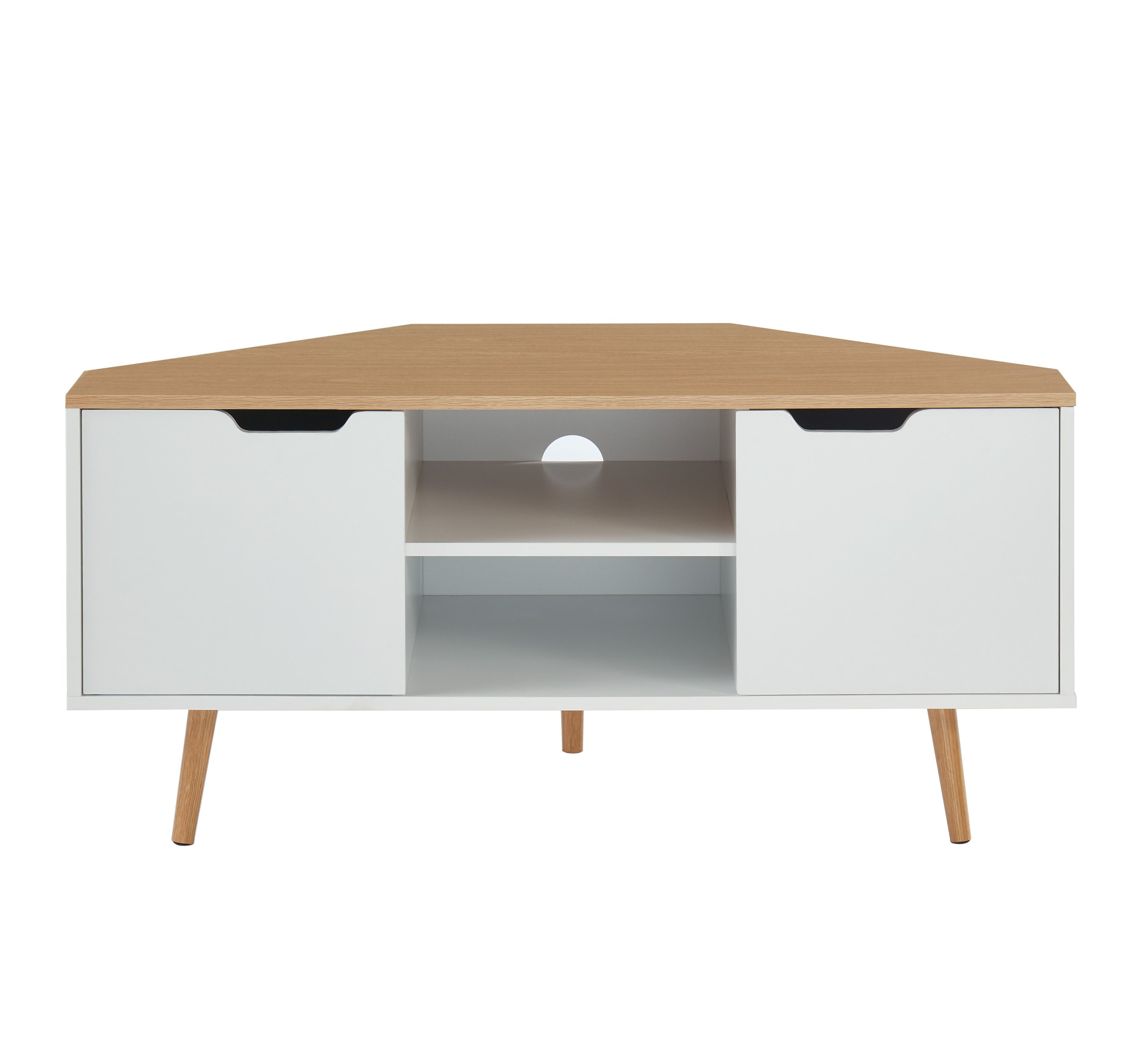 LYNA Corner TV Stand with Open Shelving