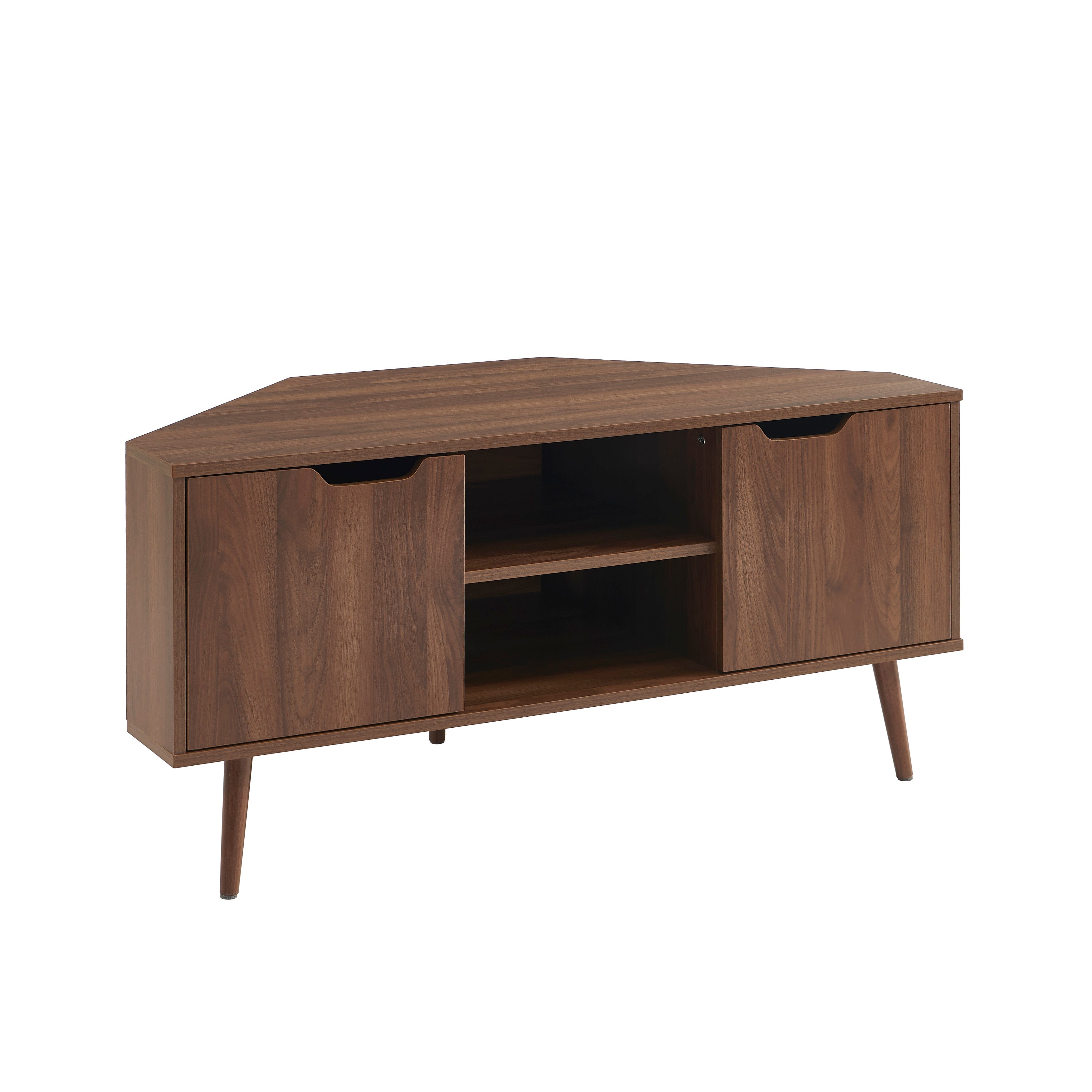 LYNA Corner TV Stand with Open Shelving