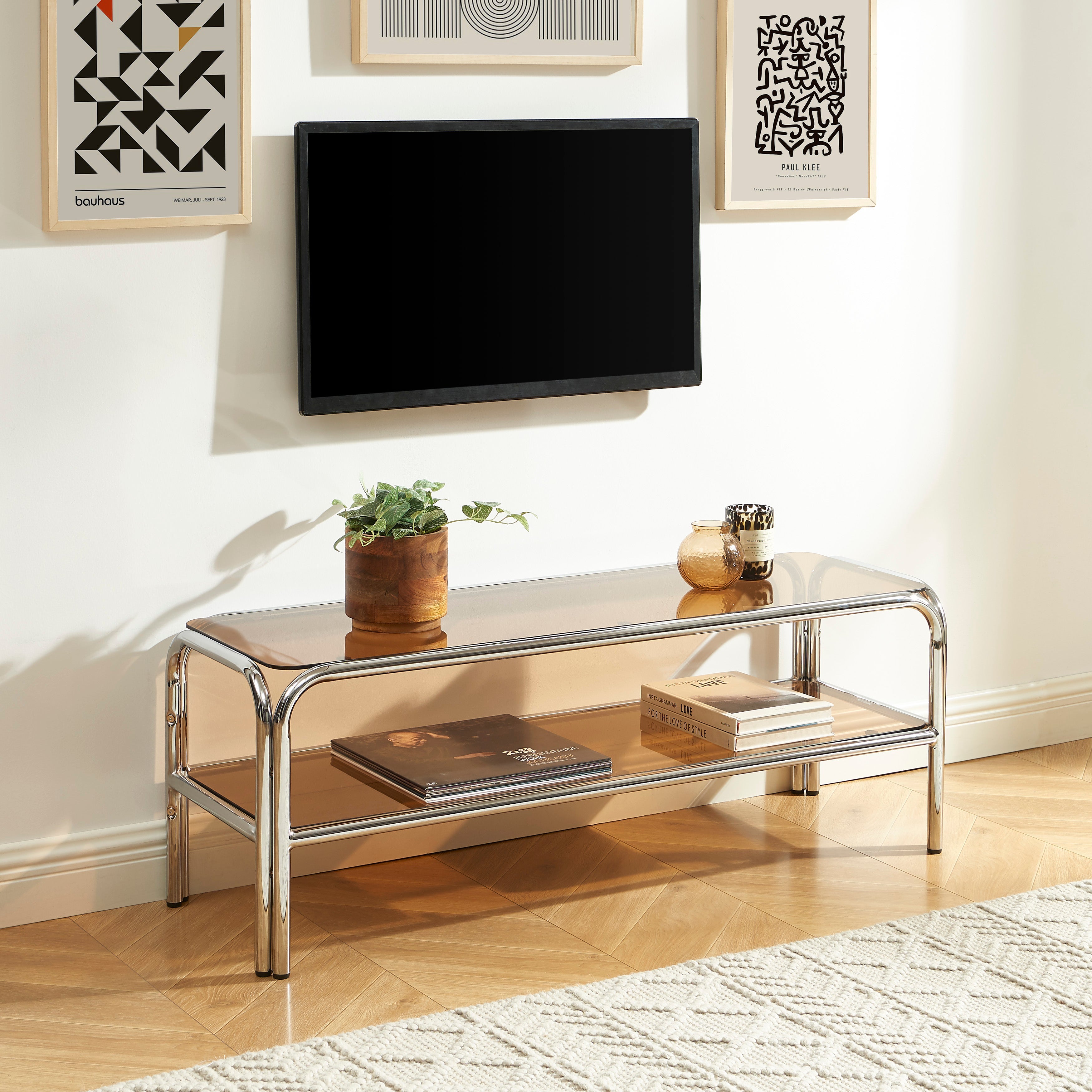 MAGGY Metal TV Stand with Storage – Orange
