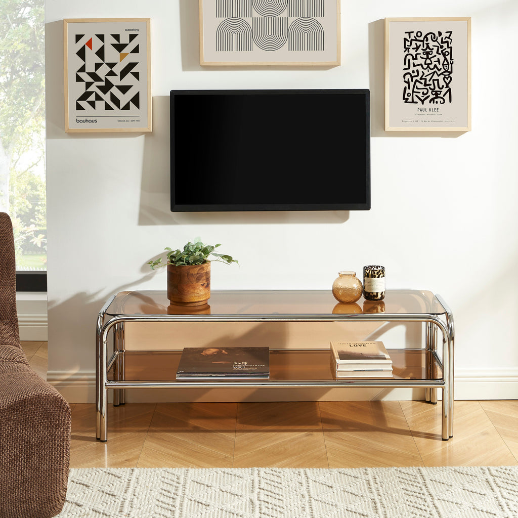 MAGGY Metal TV Stand with Storage – Orange
