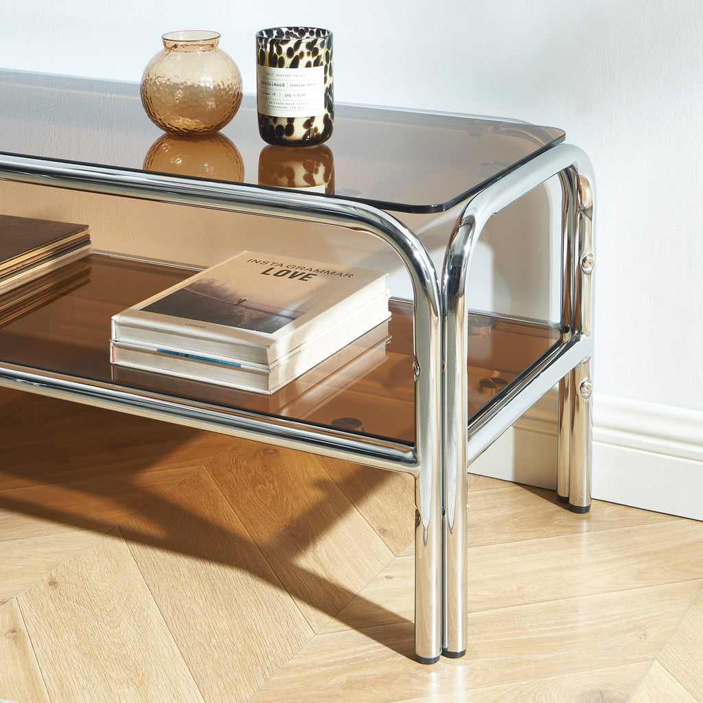 MAGGY Metal TV Stand with Storage – Orange