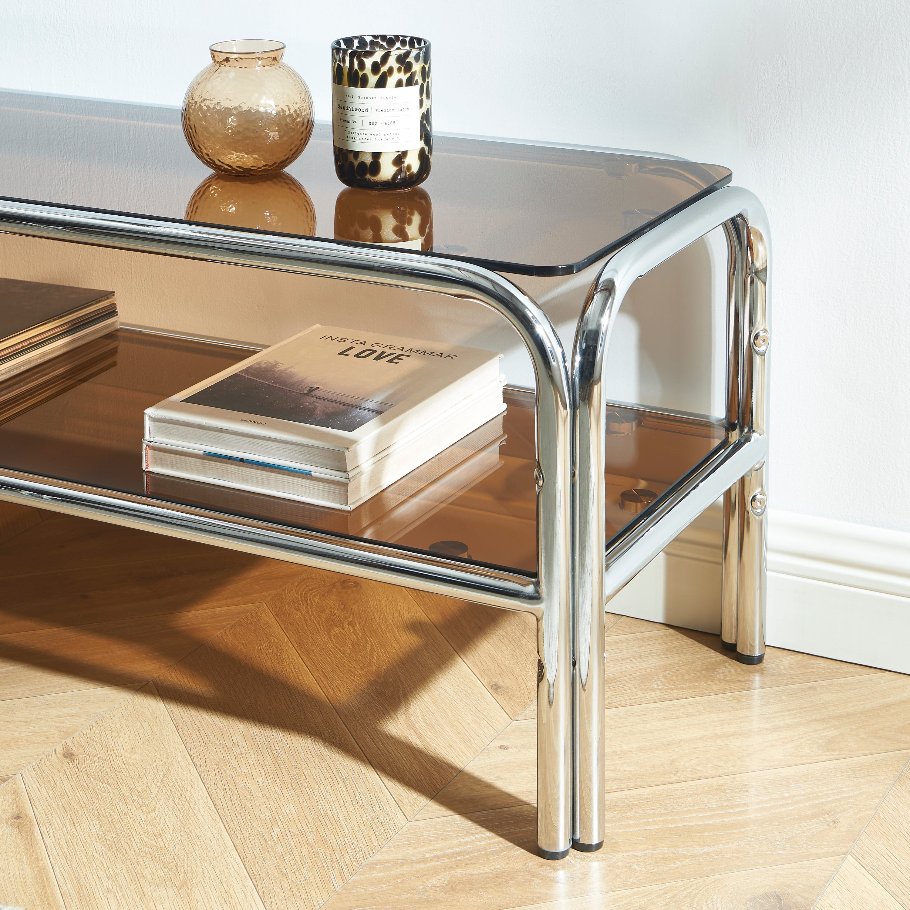 MAGGY Metal TV Stand with Storage – Orange