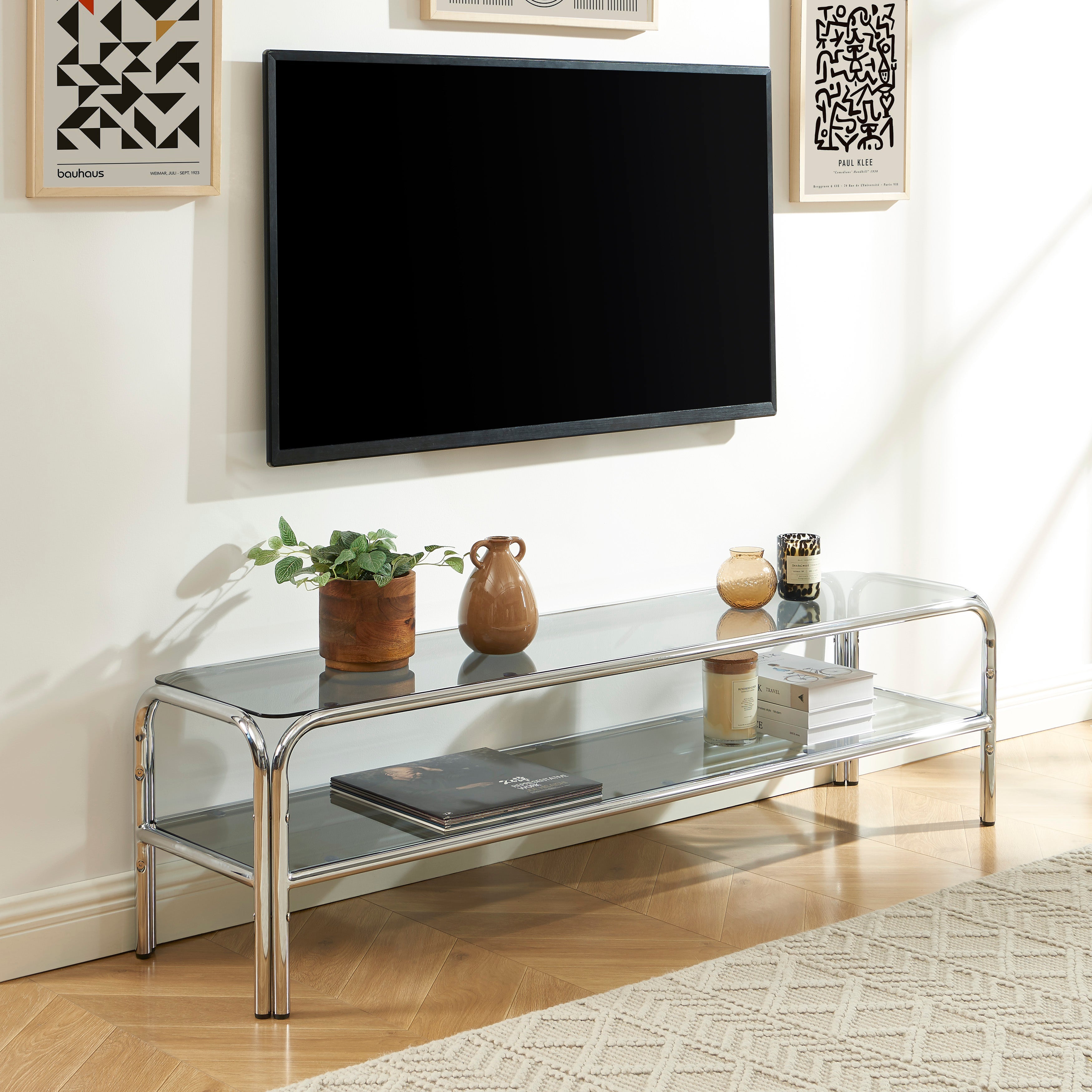 MAGGY Metal TV Stand with Storage – Black