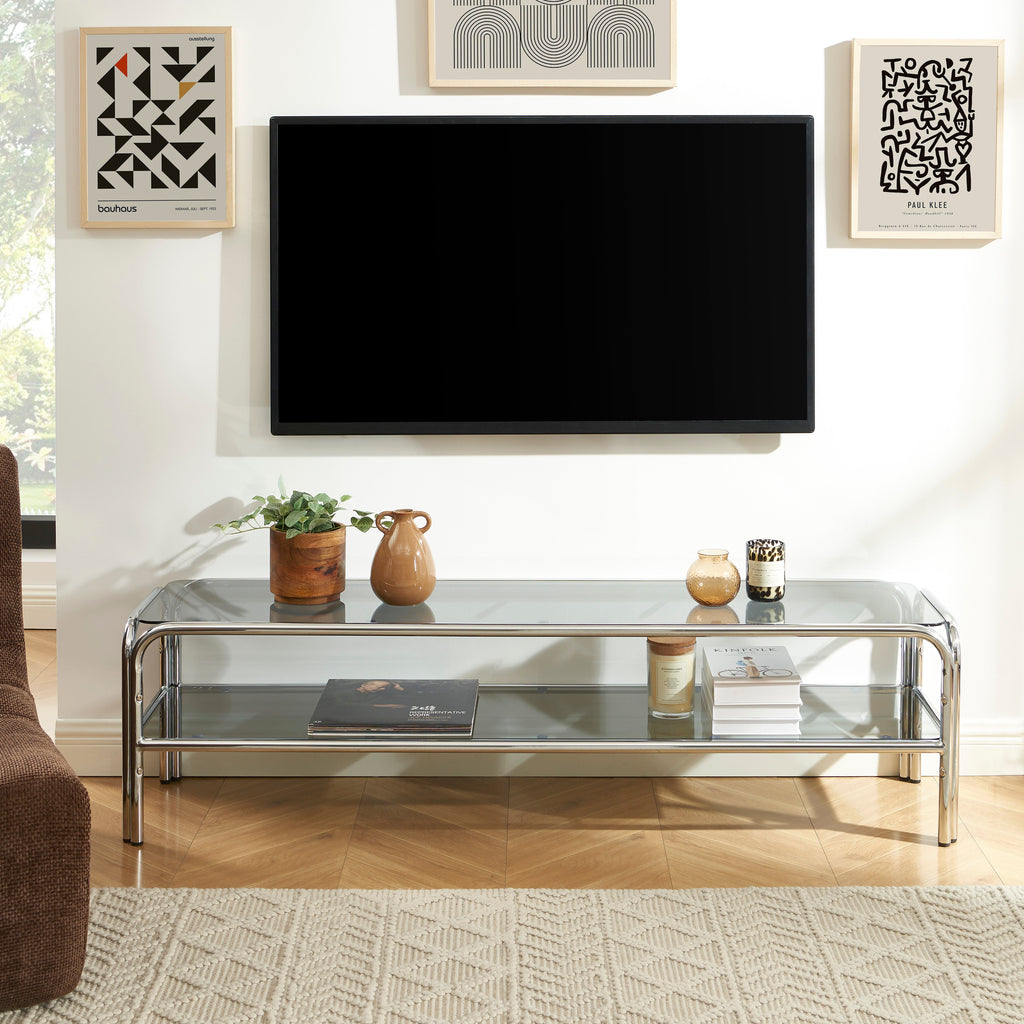 MAGGY Metal TV Stand with Storage – Black