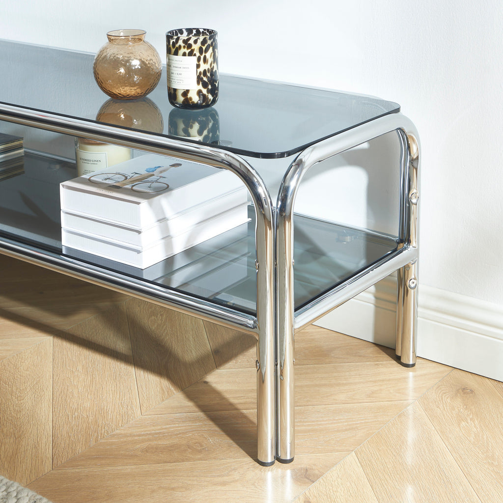 MAGGY Metal TV Stand with Storage – Black