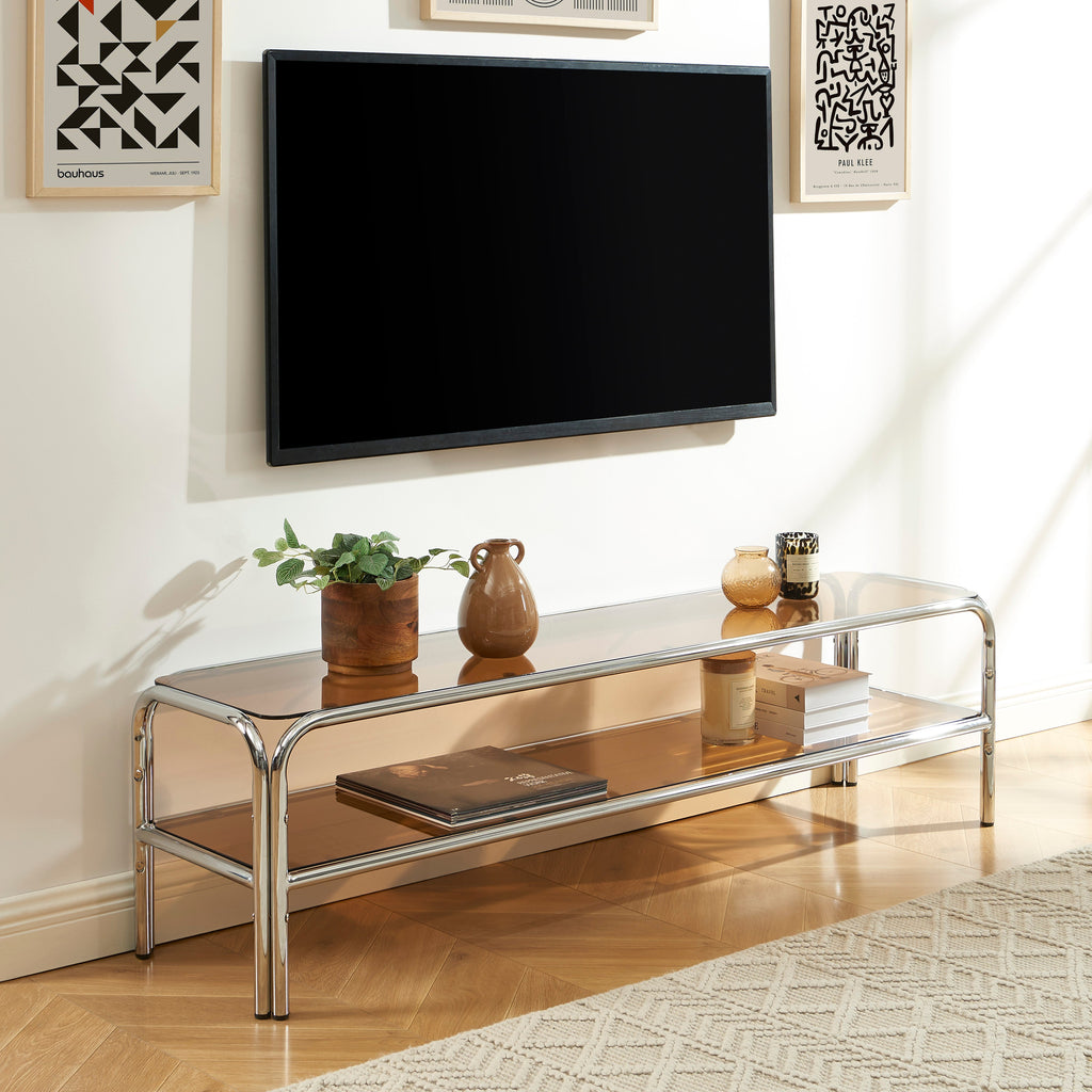 MAGGY Metal TV Stand with Storage – Orange