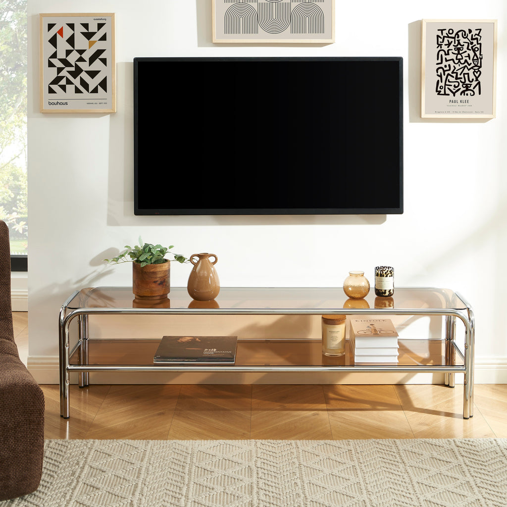 MAGGY Metal TV Stand with Storage – Orange