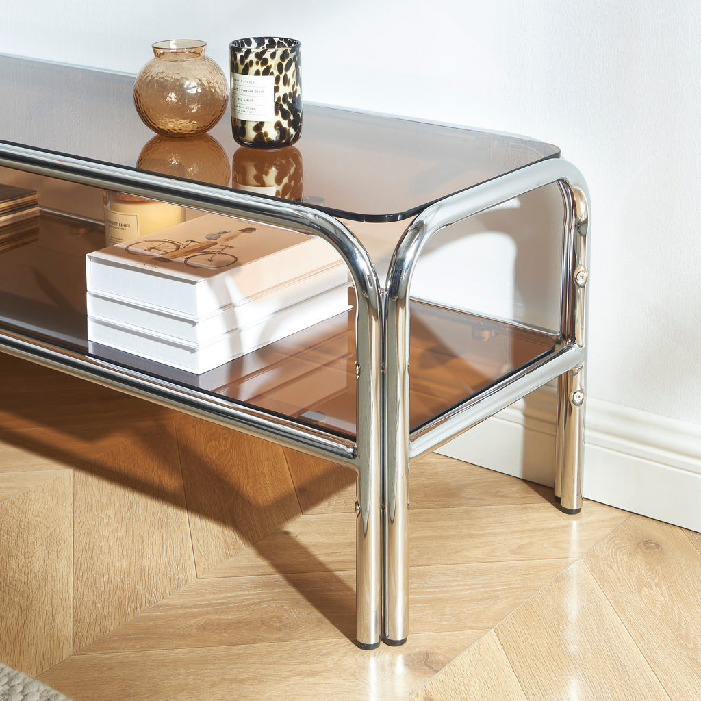 MAGGY Metal TV Stand with Storage – Orange