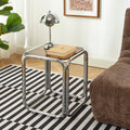 MAGGY Side Table Tempered Glass with Chrome Frame – Orange