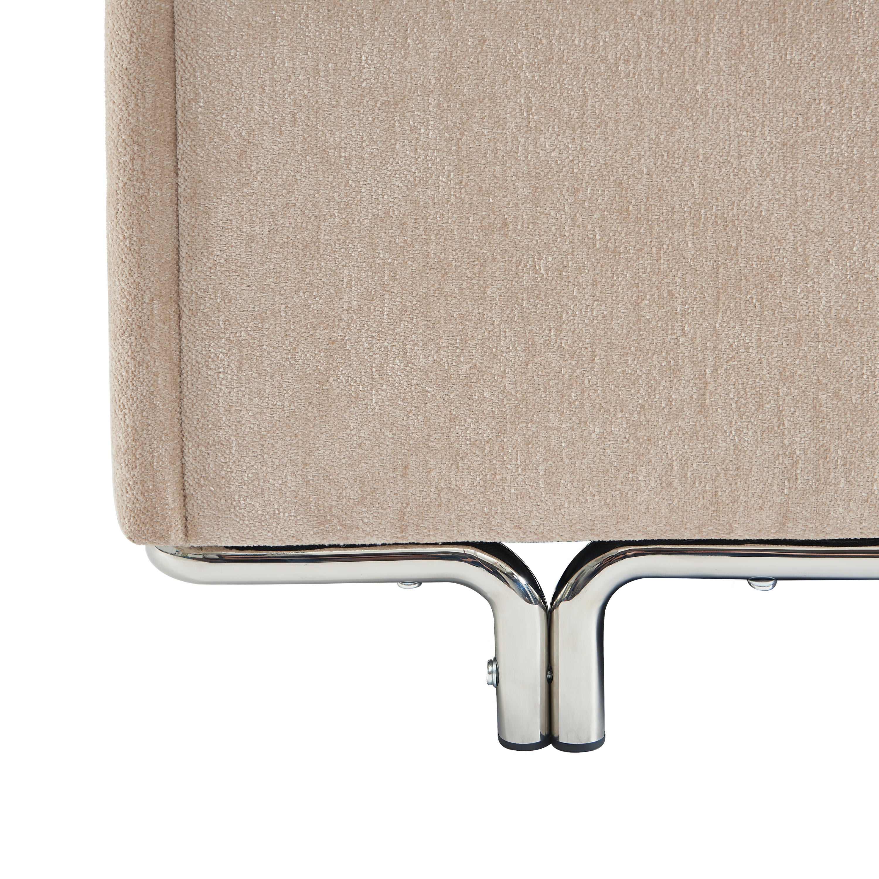 MAGGY Upholstered Storage Bed with Slatted Base – Beige