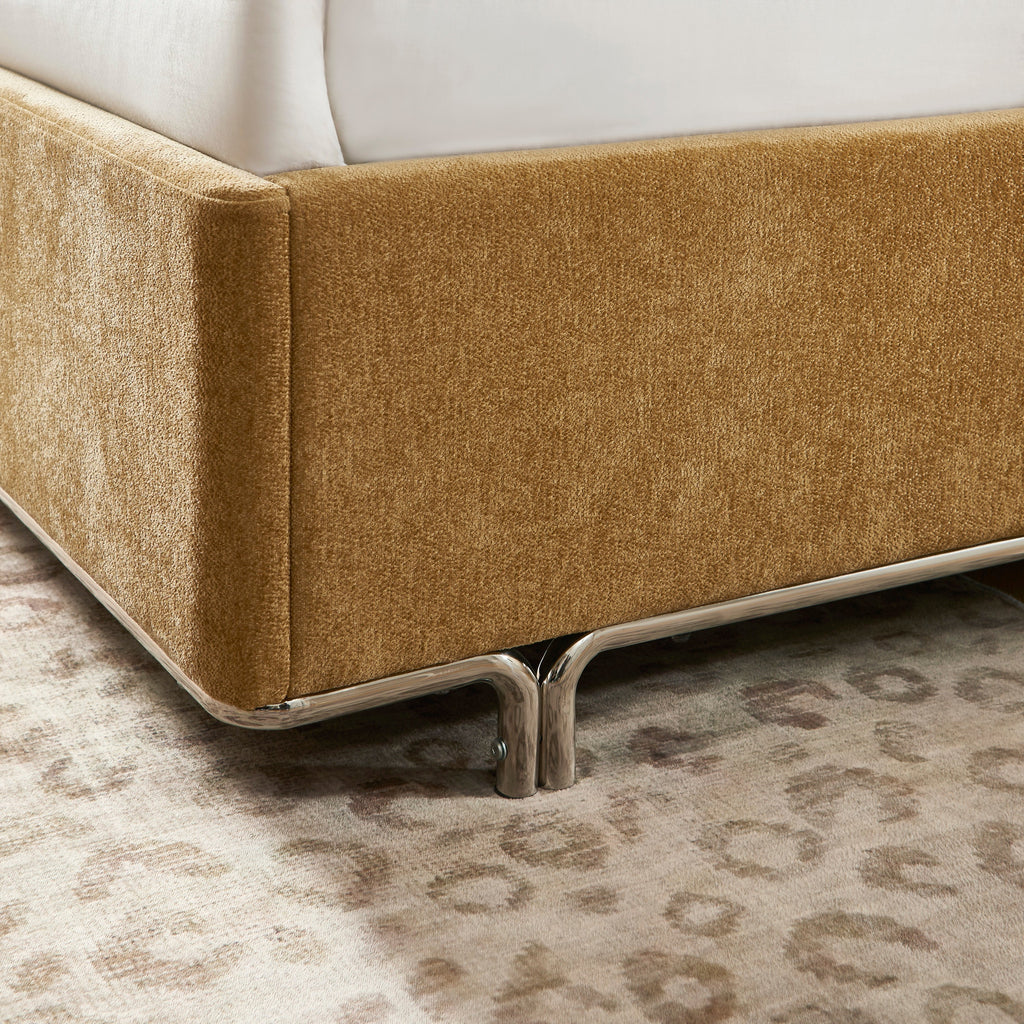 MAGGY Upholstered Storage Bed with Slatted Base – Brown