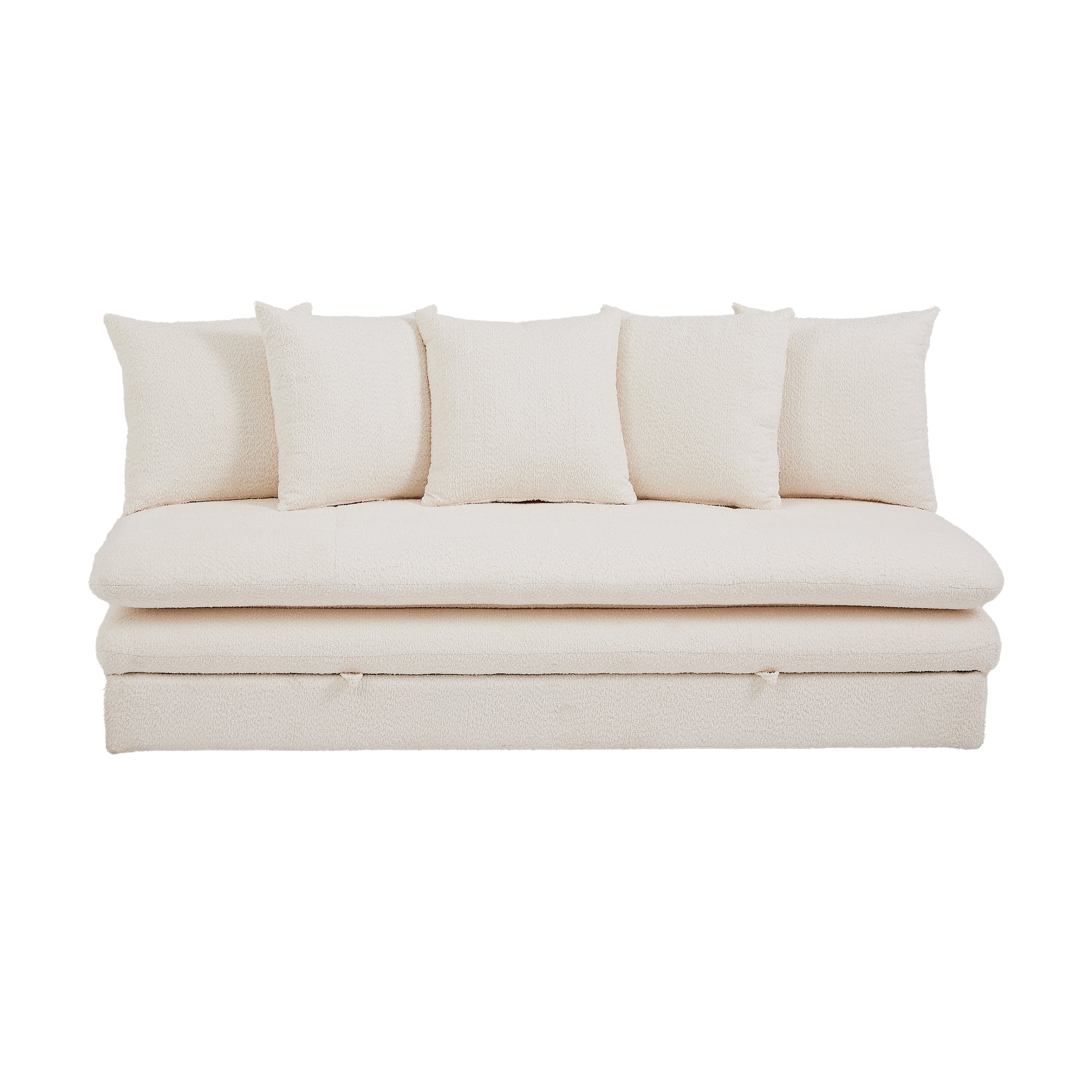 MAORA 3-Seater Convertible Sofa Bed Bouclé - Beige