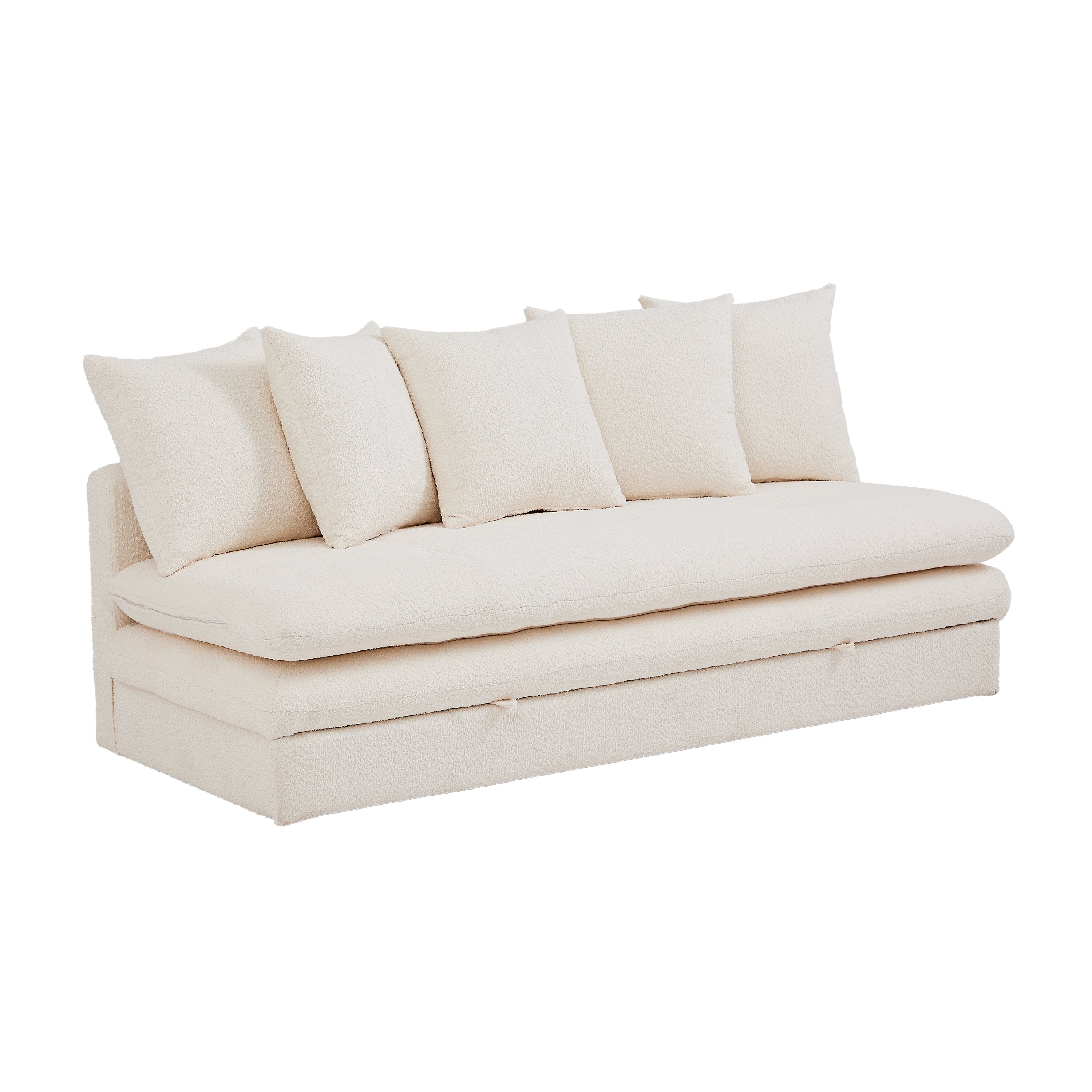 MAORA 3-Seater Convertible Sofa Bed Bouclé - Beige