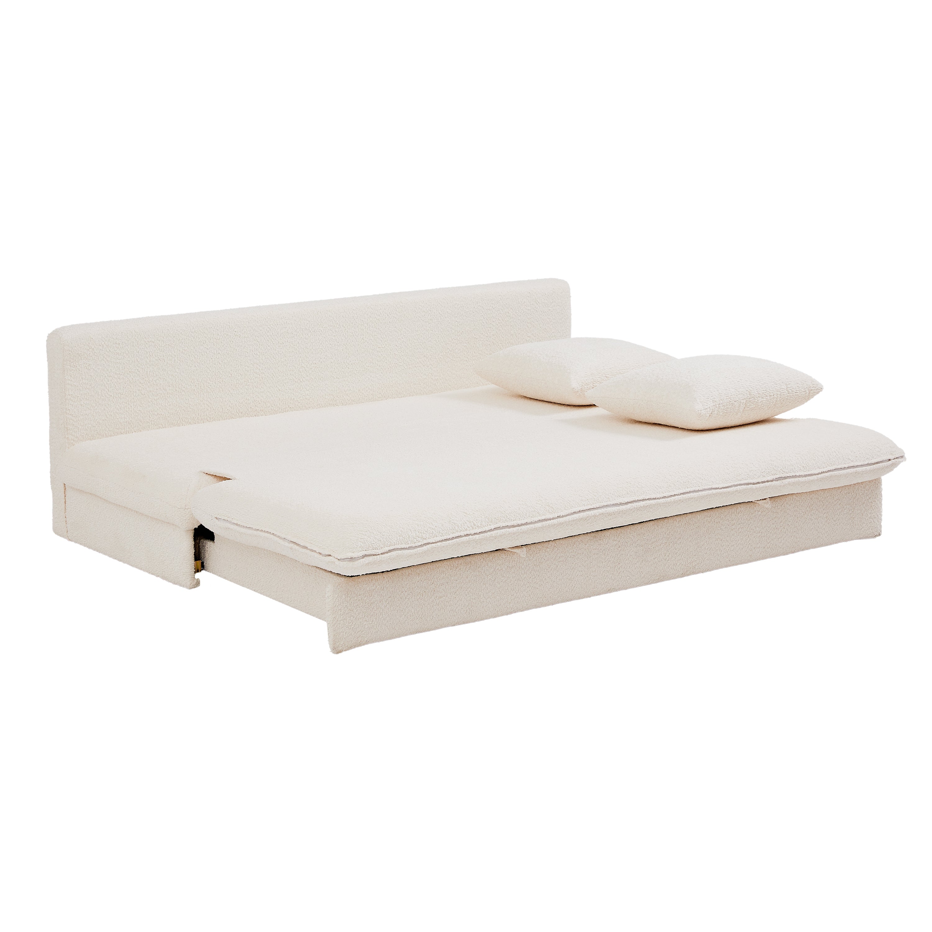 MAORA 3-Seater Convertible Sofa Bed Bouclé - Beige