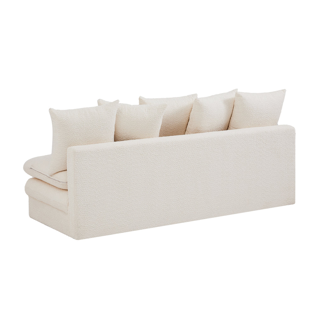 MAORA 3-Seater Convertible Sofa Bed Bouclé - Beige