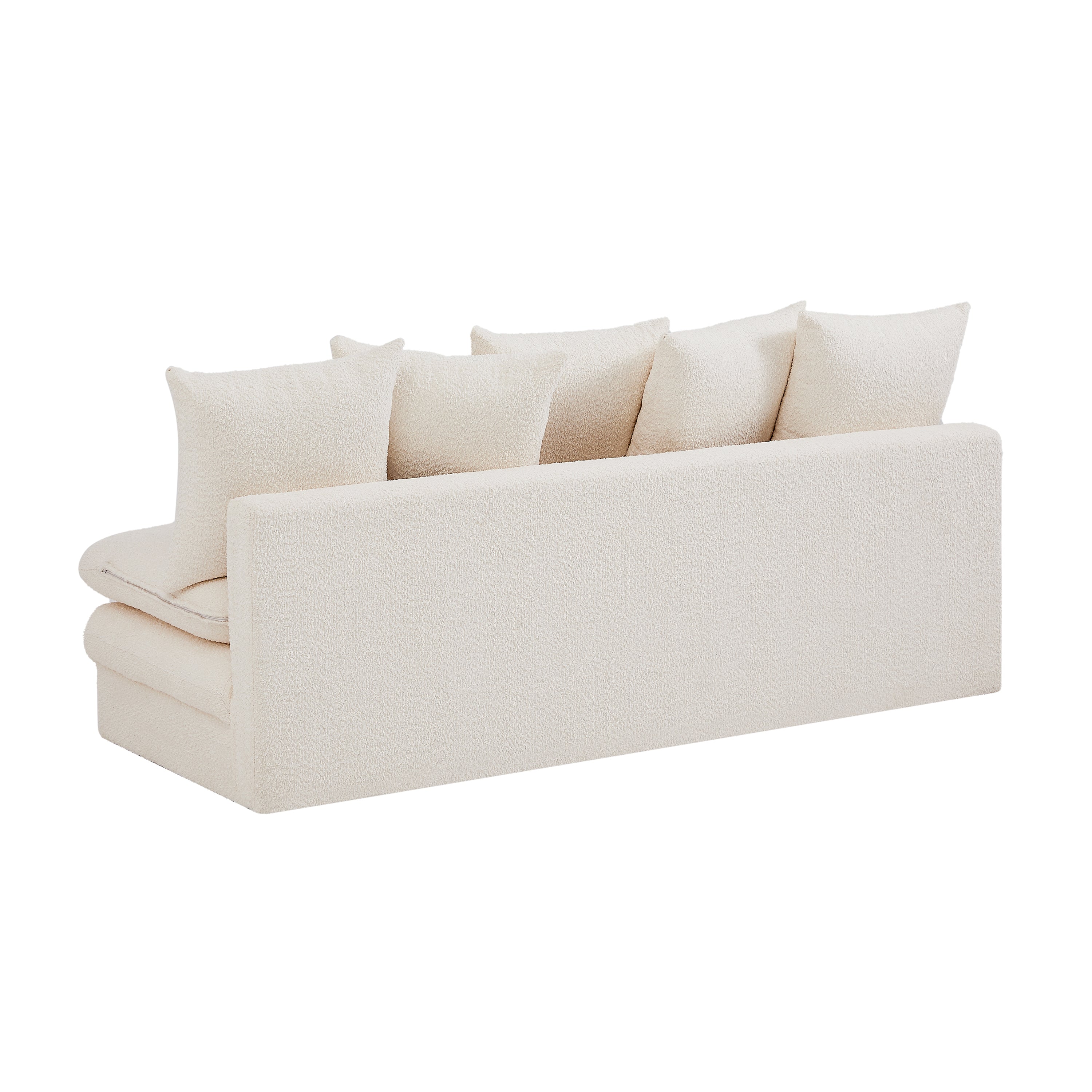 MAORA 3-Seater Convertible Sofa Bed Bouclé - Beige