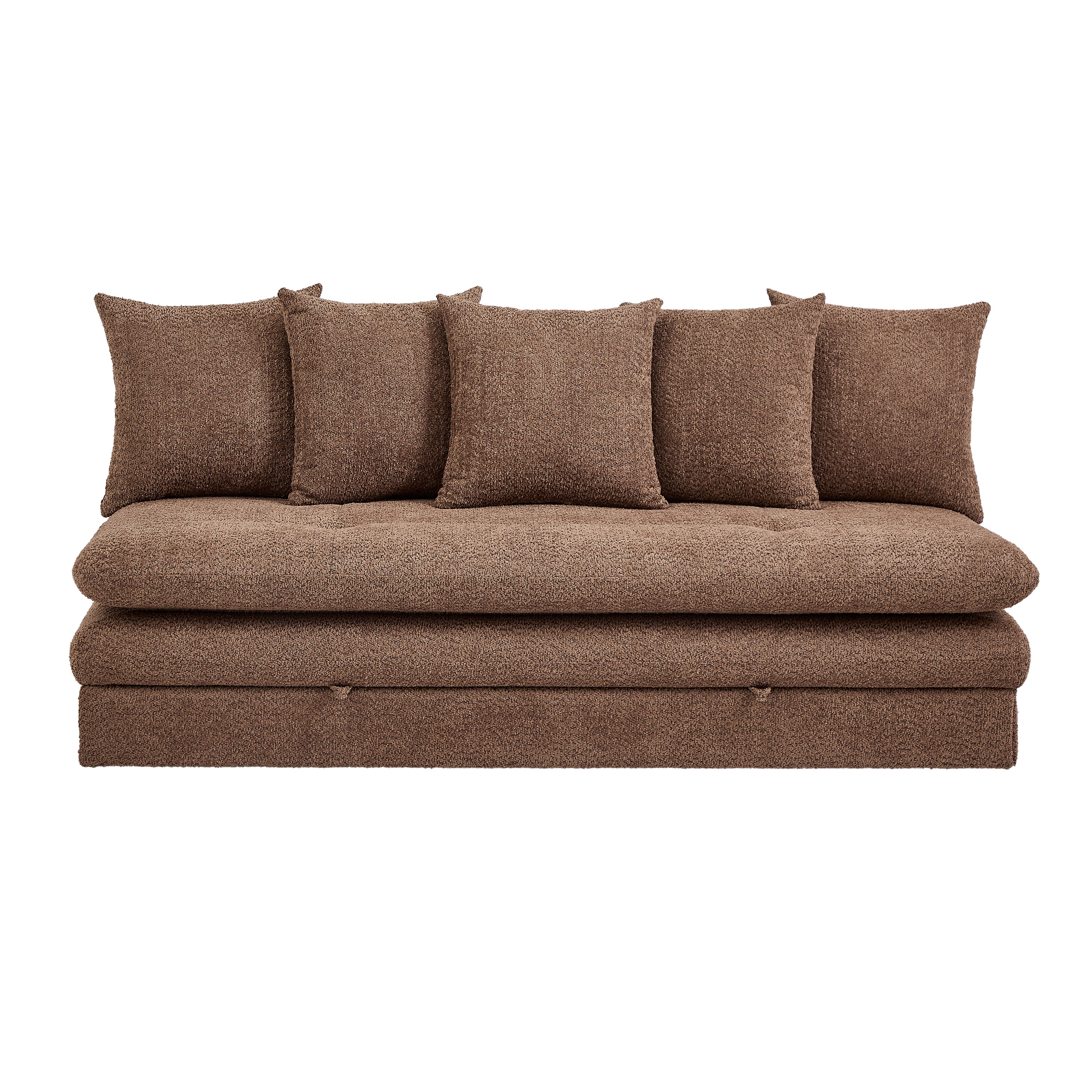 MAORA 3-Seater Convertible Sofa Bed Bouclé - Brown