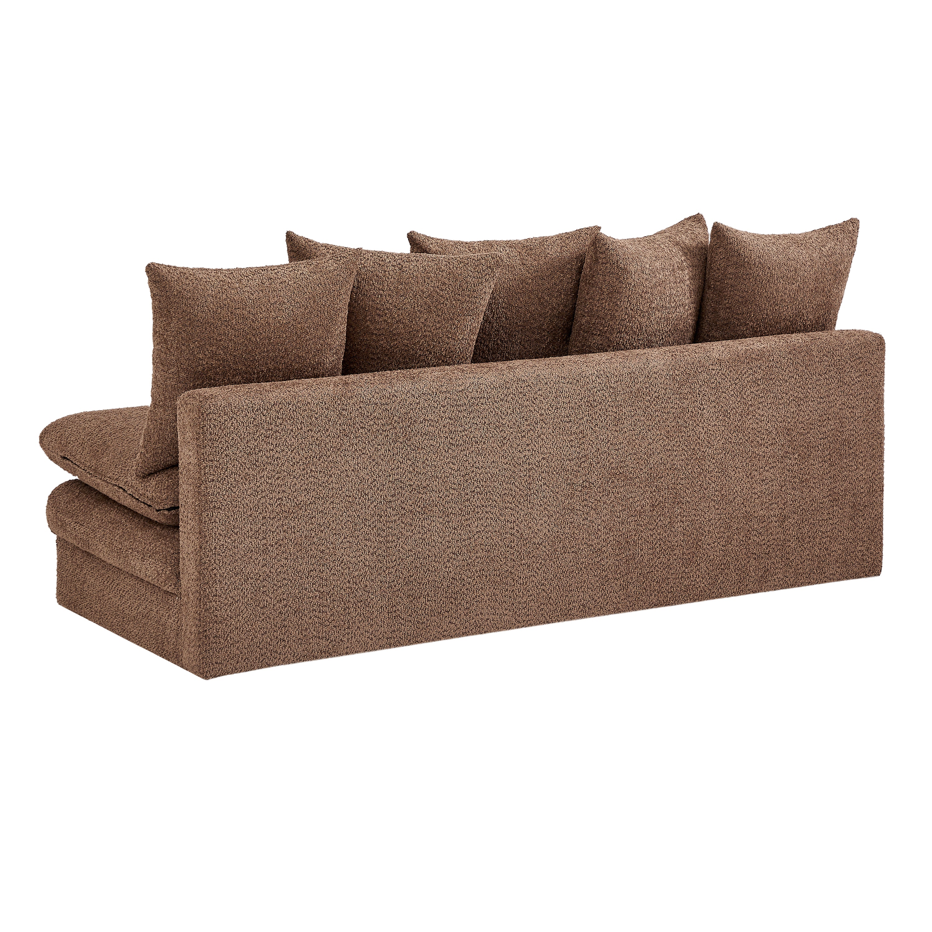 MAORA 3-Seater Convertible Sofa Bed Bouclé - Brown